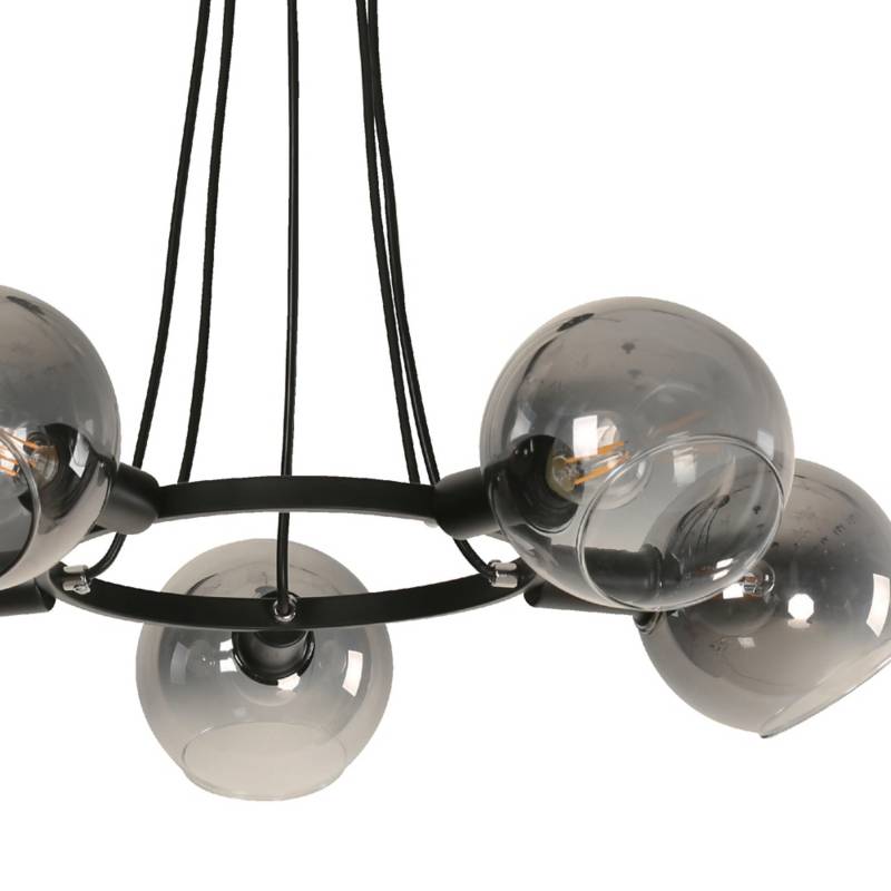 Lampara Colgante 5 Luces C/Negro