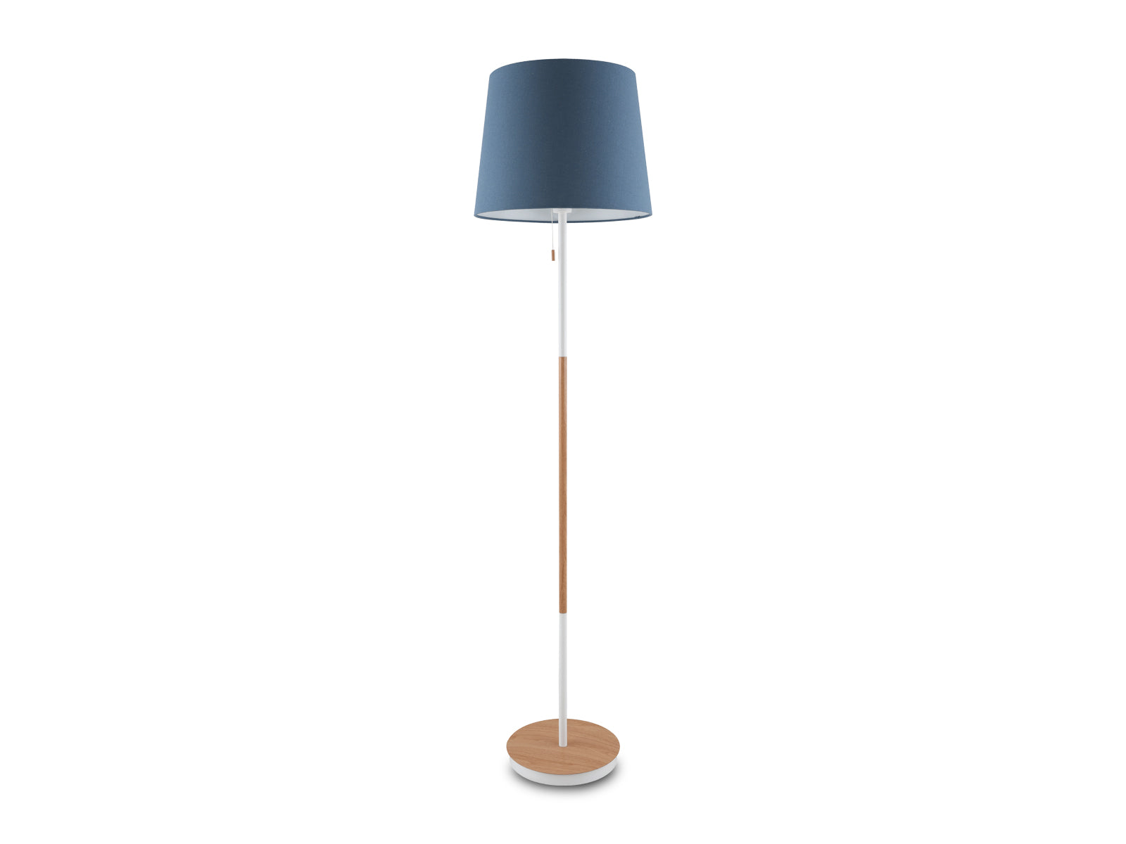 Lampara de Piso de Hierro C/Madera y Blanco