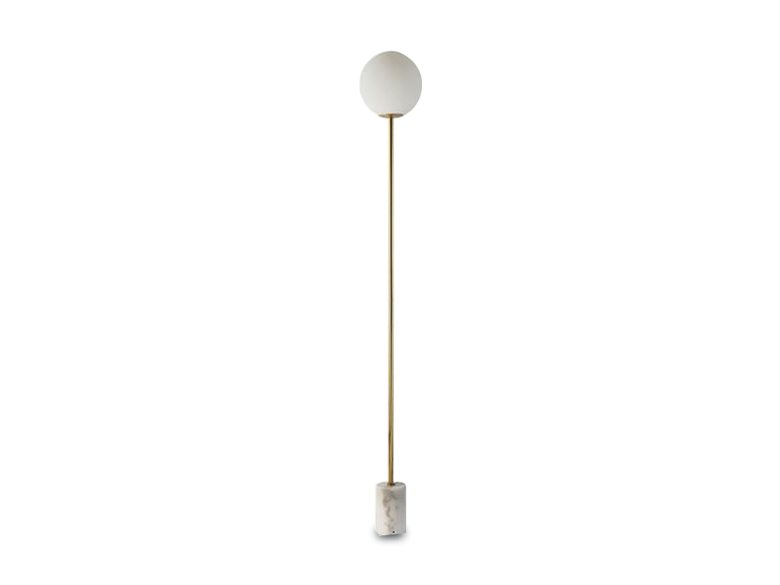 Lampara de Piso Metal y Vidrio 1 Bombilla C/Blanco