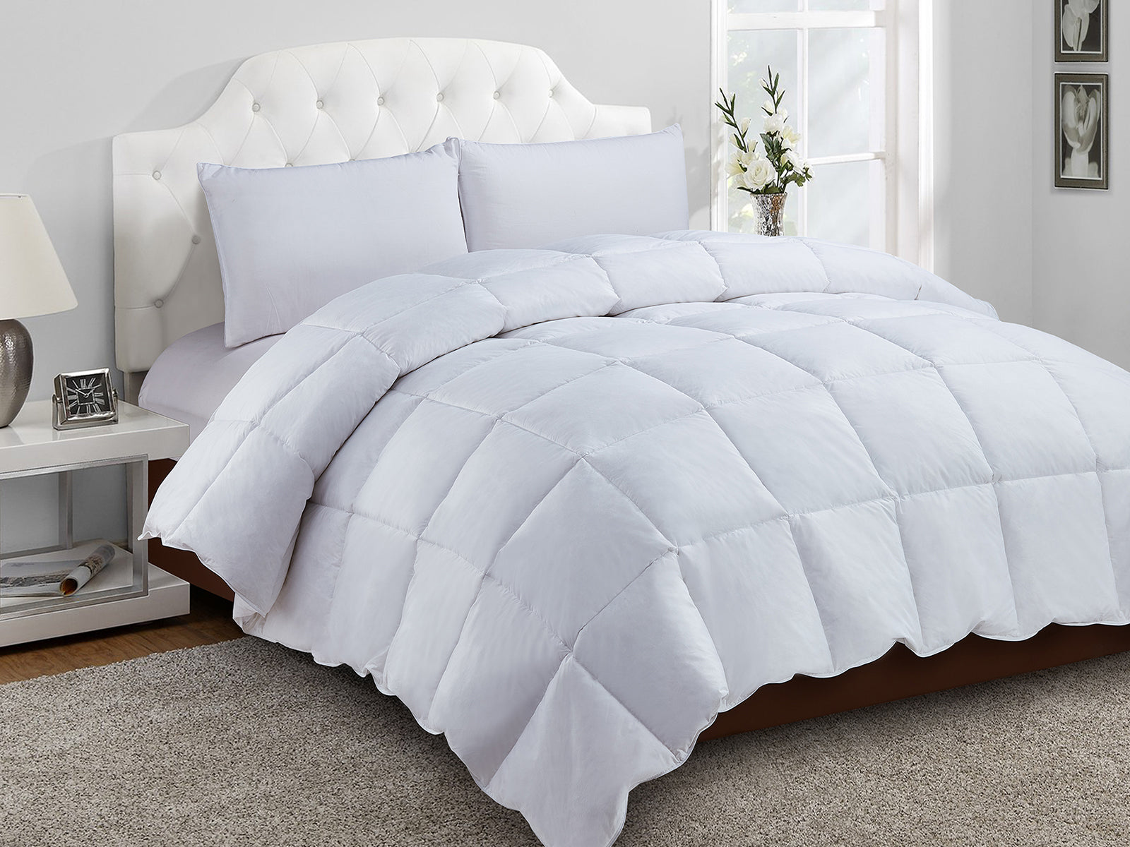 Plumon Microfibra Relleno Pluma De Ganso King (3 Plz)