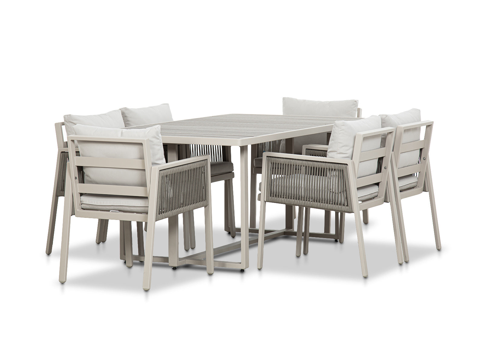 Mesa Comedor Outdoor Alin Rectangular + 6 Sillas