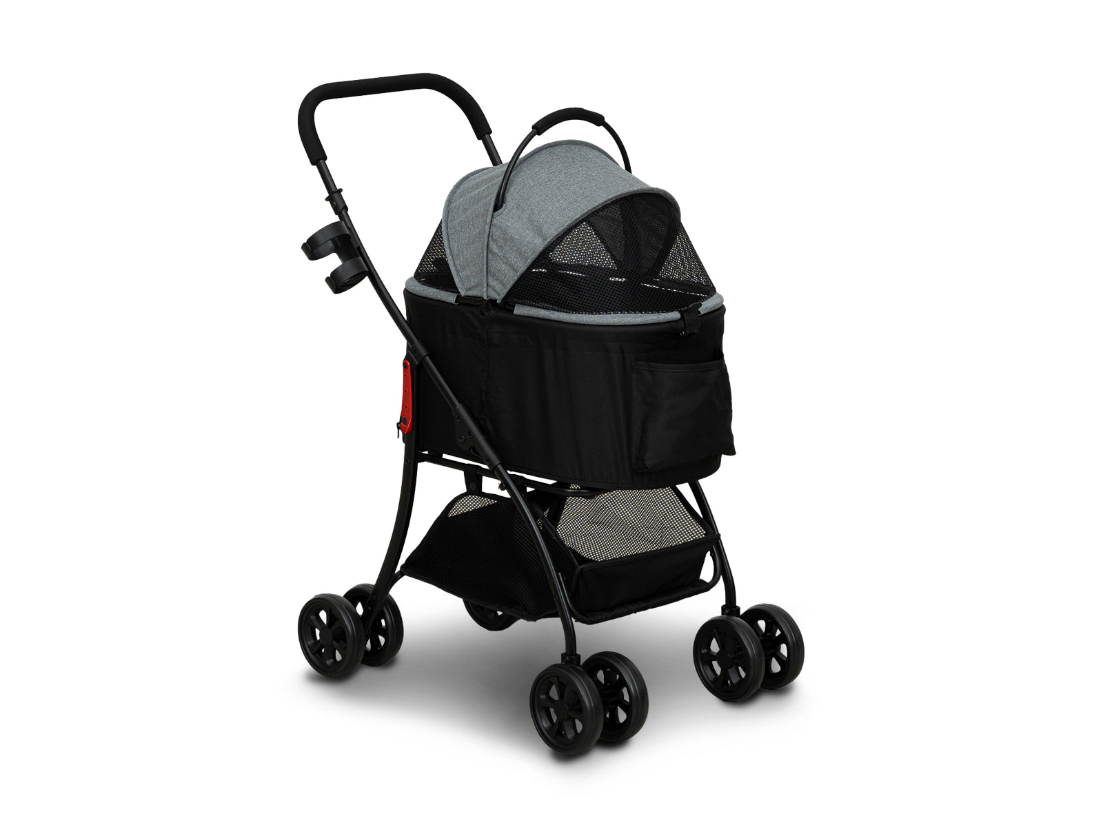 Coche Transportador Mascota Frise Gris/Negro