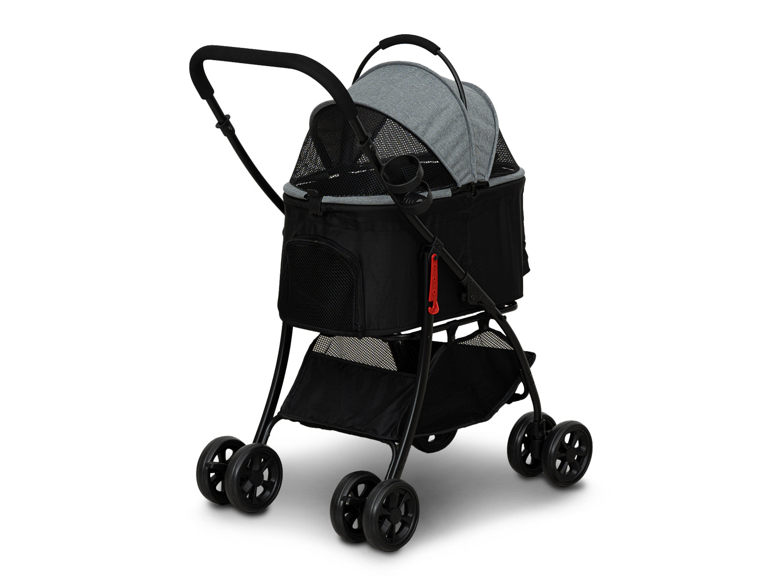 Coche Transportador Mascota Frise Gris/Negro