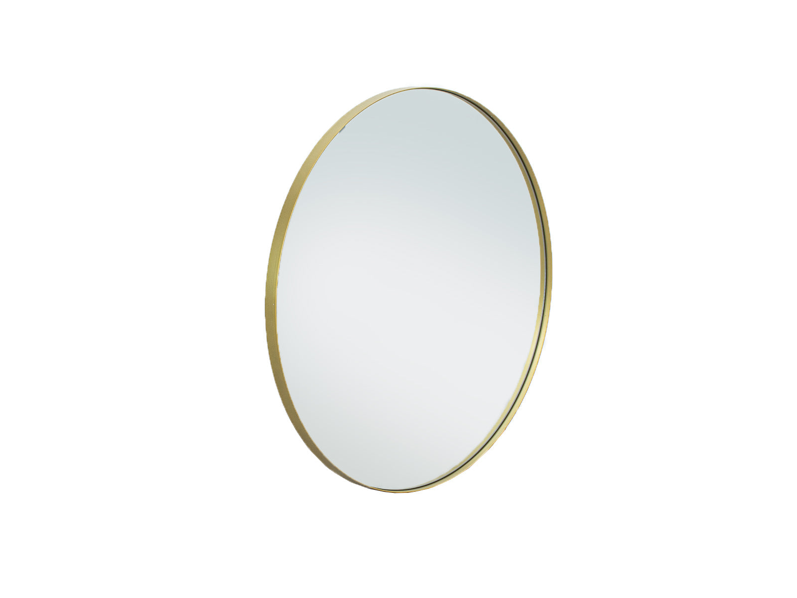 Espejo Round Borde Acero Dorado