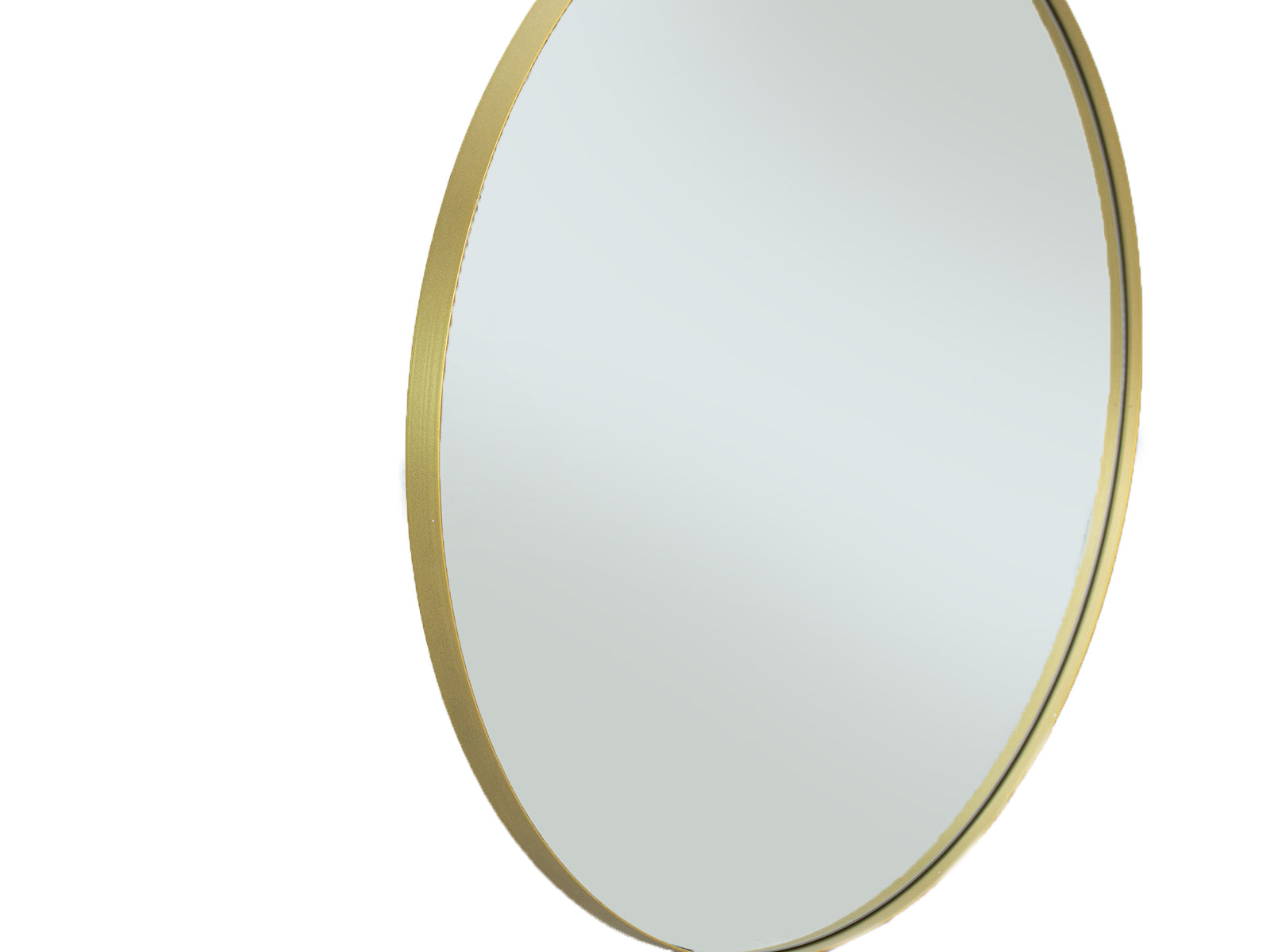 Espejo Round Borde Acero Dorado