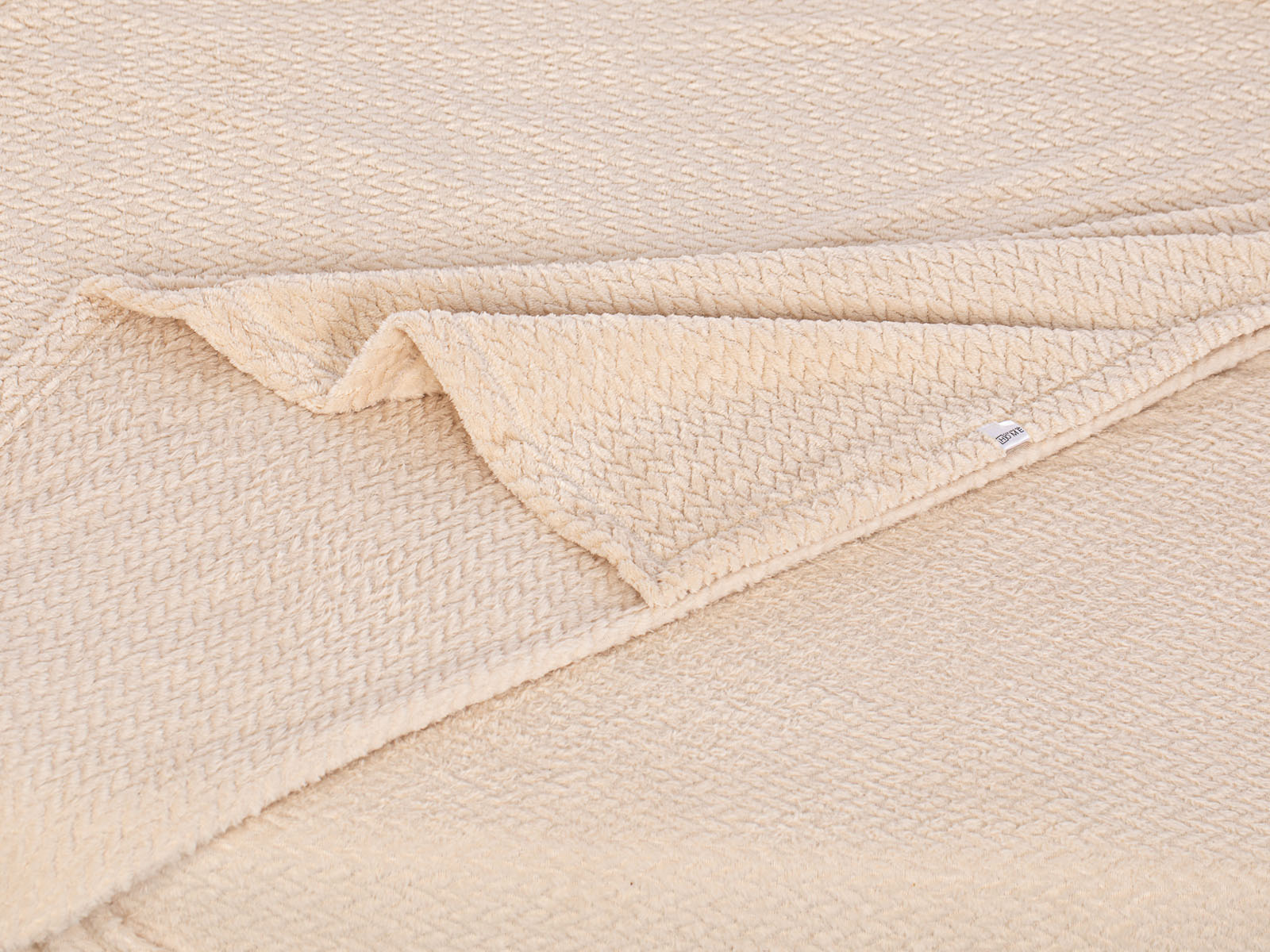 Cobija Microfleece Beige Cuadros
