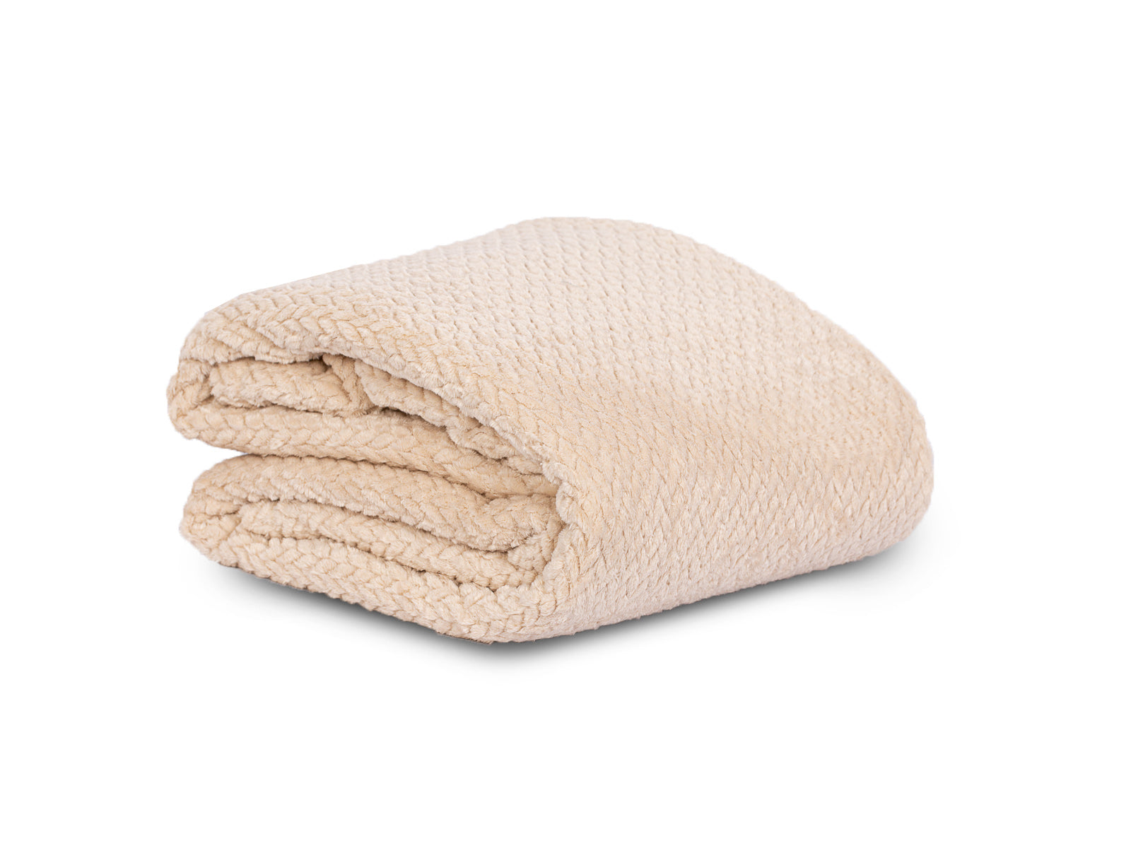 Cobija Microfleece Beige Cuadros
