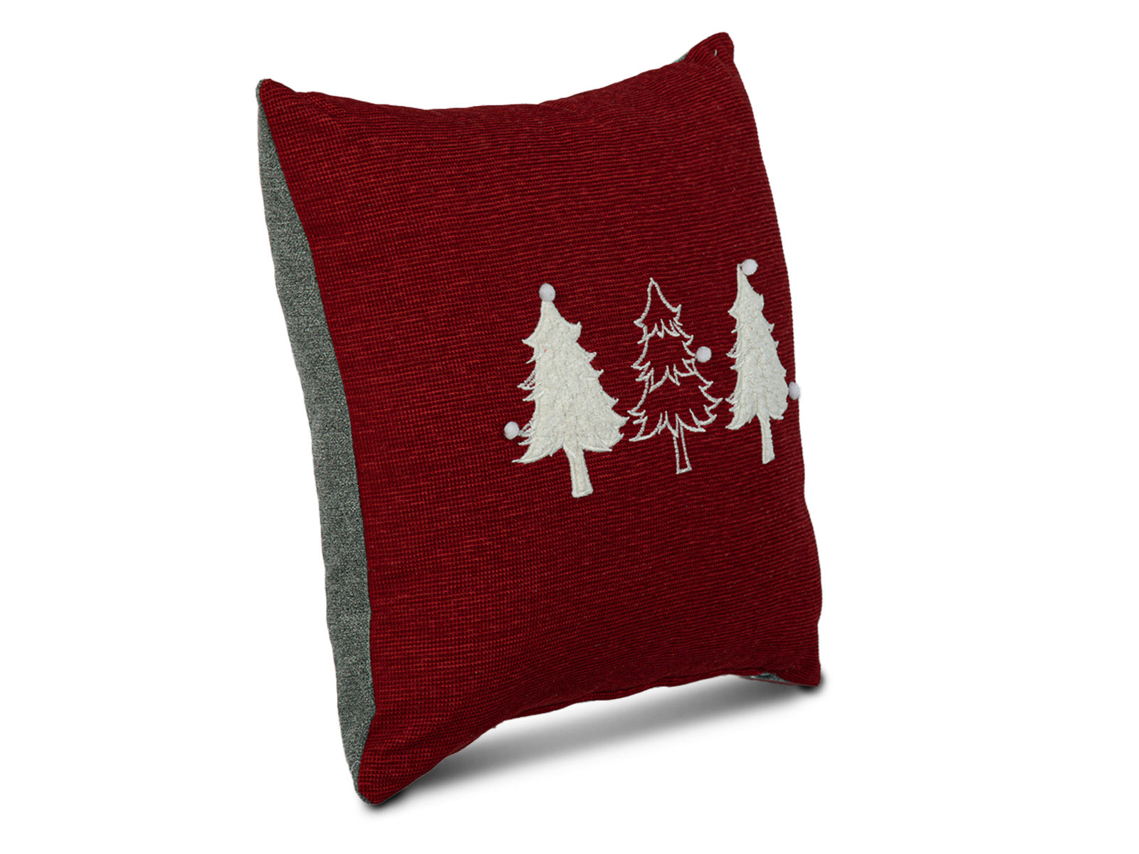 Cojin Rojo Arboles Navidad
