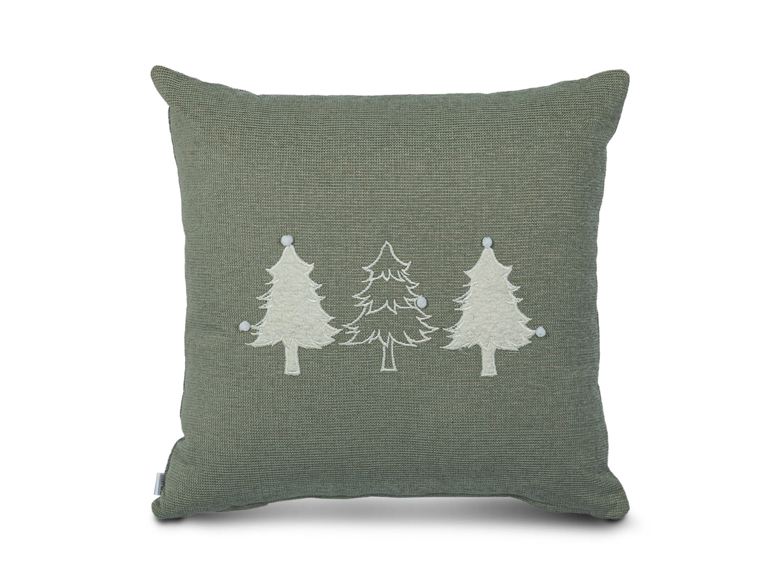 Cojin Verde con Arboles Navidad