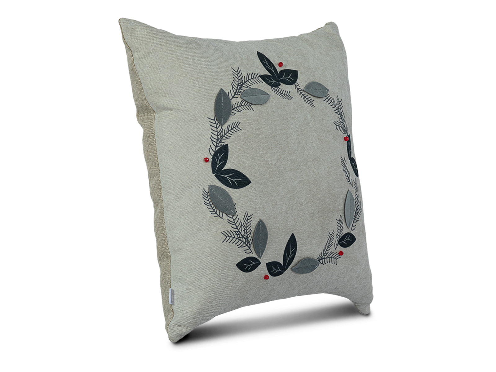 Cojin Beige Corona Navidad