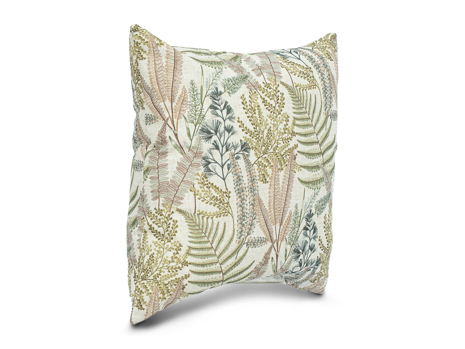 Cojin Poliester Beige Hojas Verdes