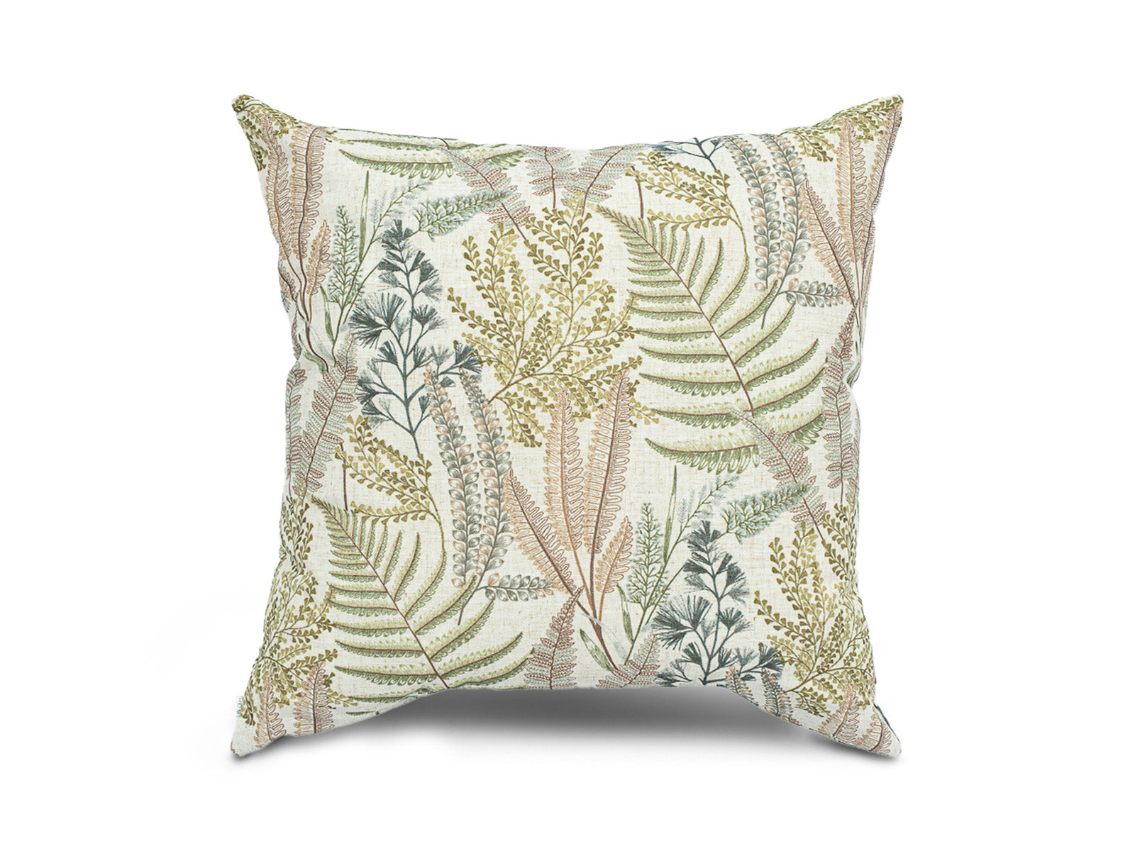 Cojin Poliester Beige Hojas Verdes