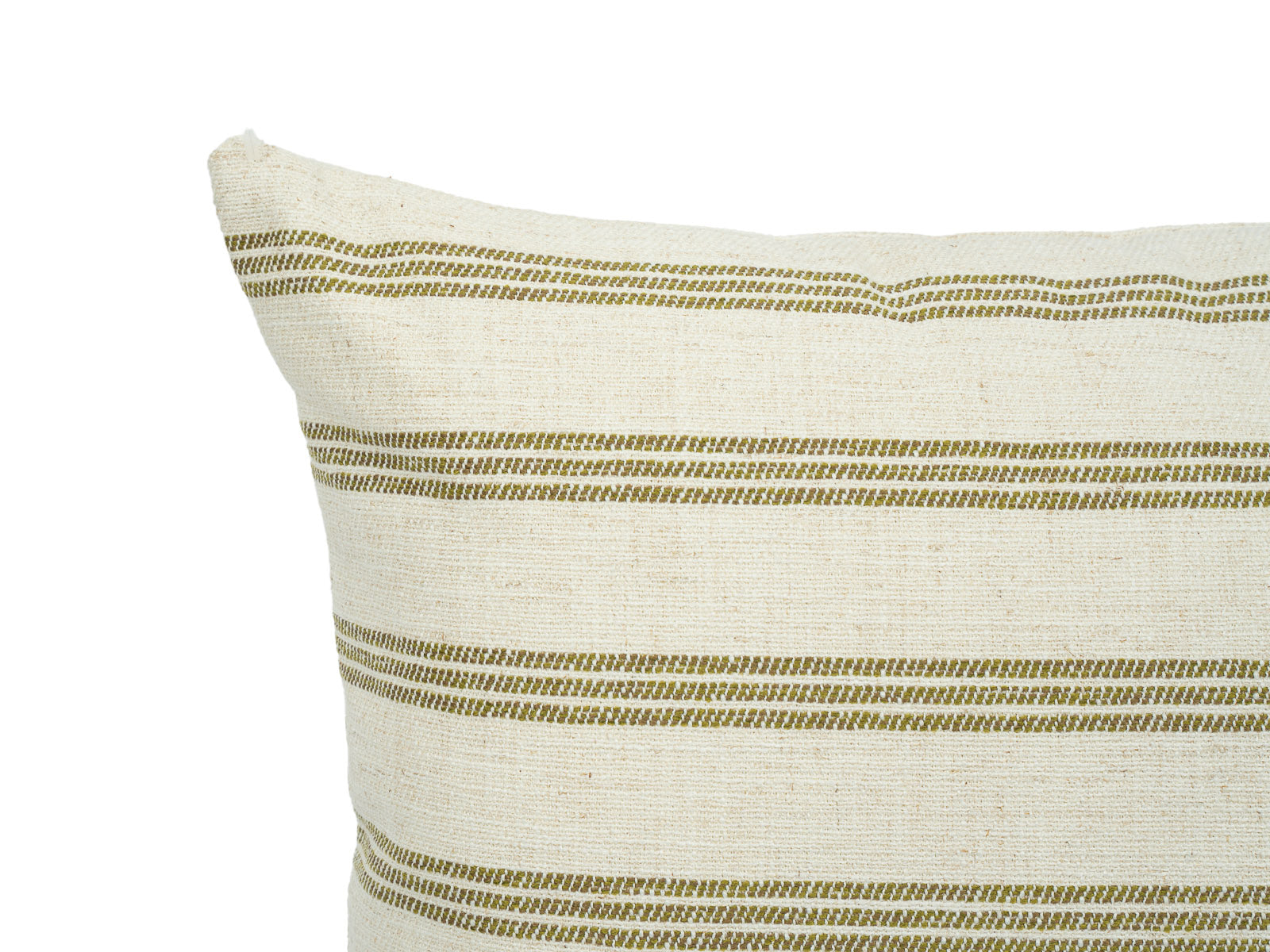 Cojin Poliester Raices Beige con Rayas Verde