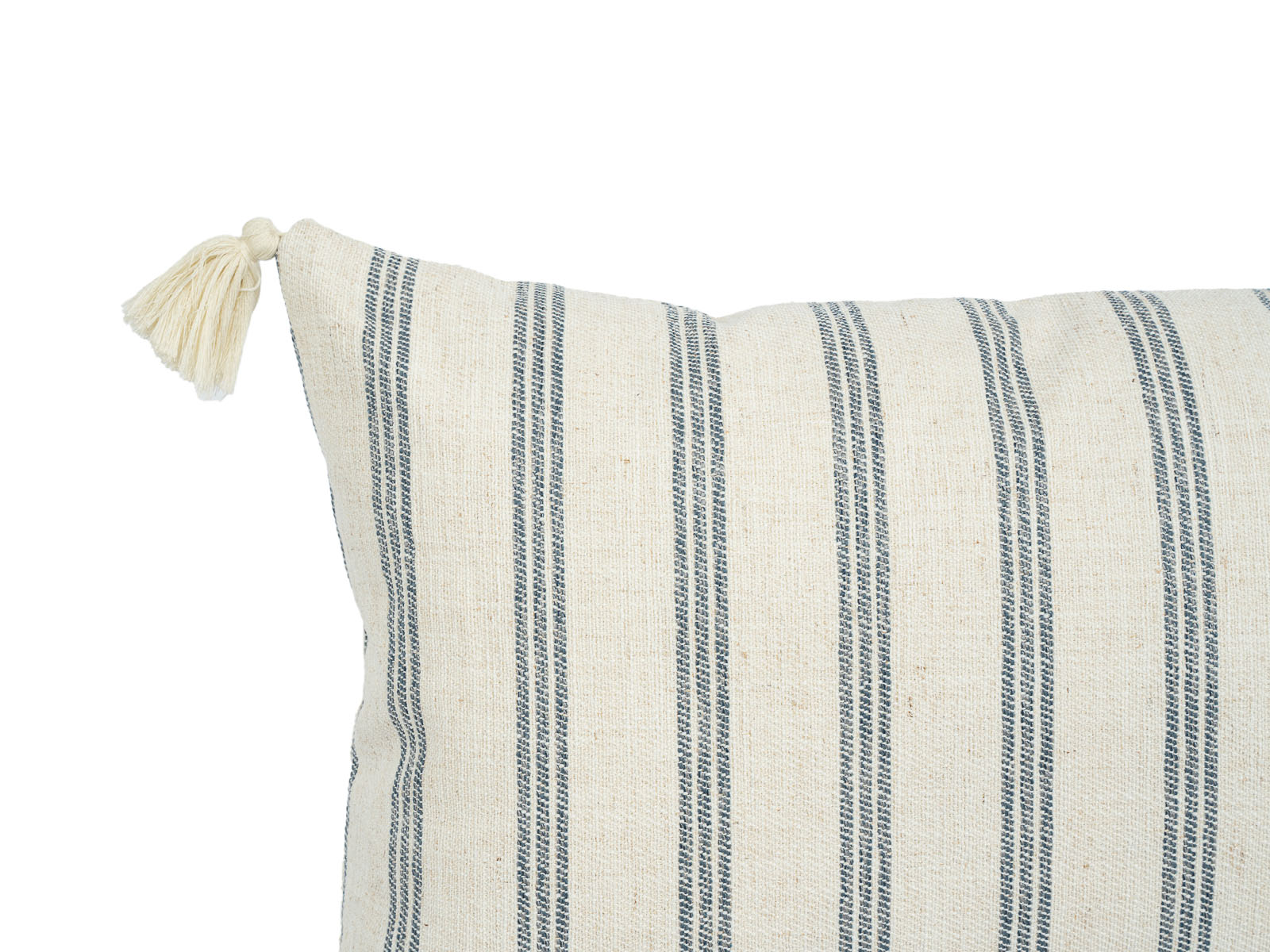 Cojin Poliester Lineas Beige Azul Lumbar