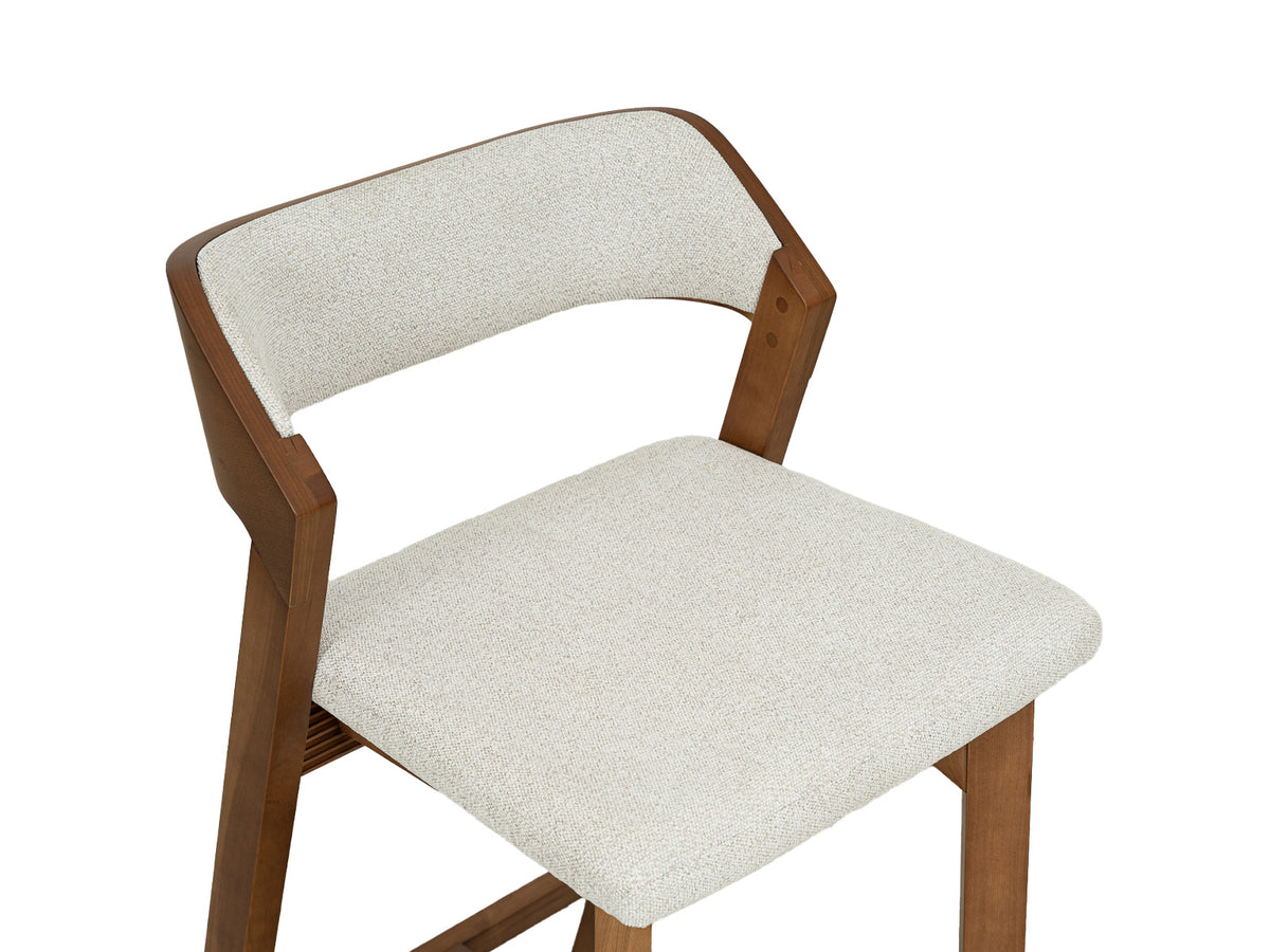 Taburete Cocina Milo con Espaldar Tapizado Honey Wash #Color_WhiteSmoke"T38108"