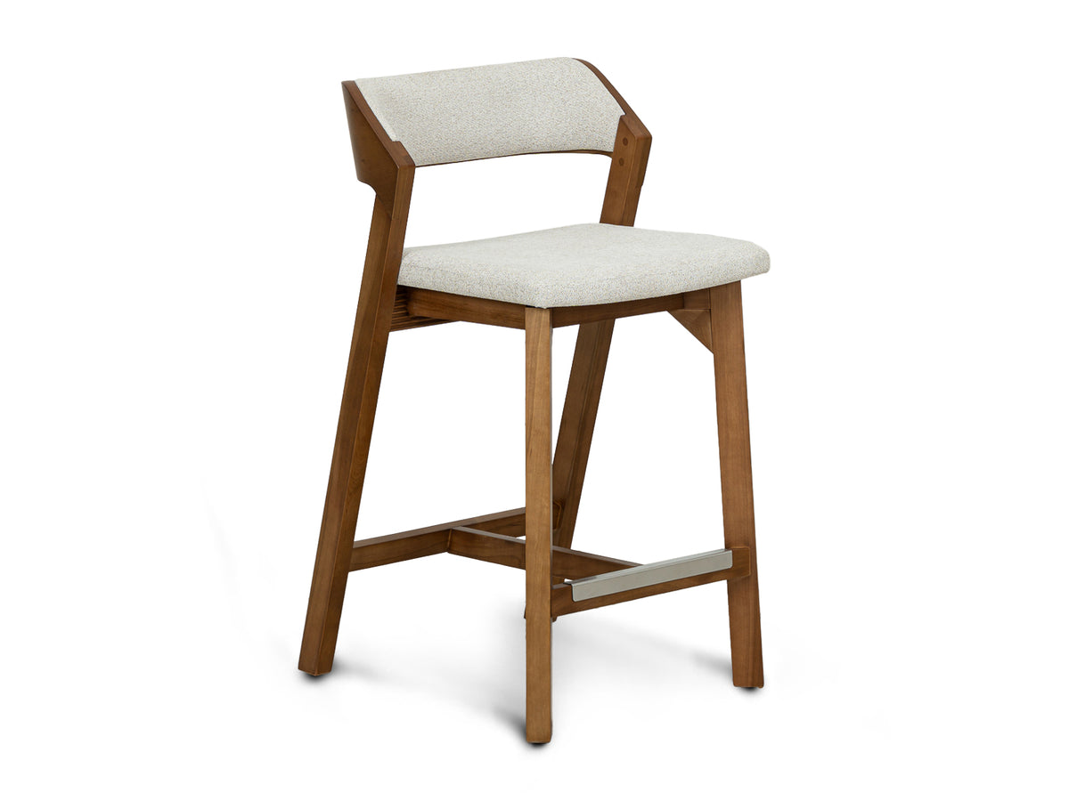 Taburete Cocina Milo con Espaldar Tapizado Honey Wash #Color_WhiteSmoke"T38108"