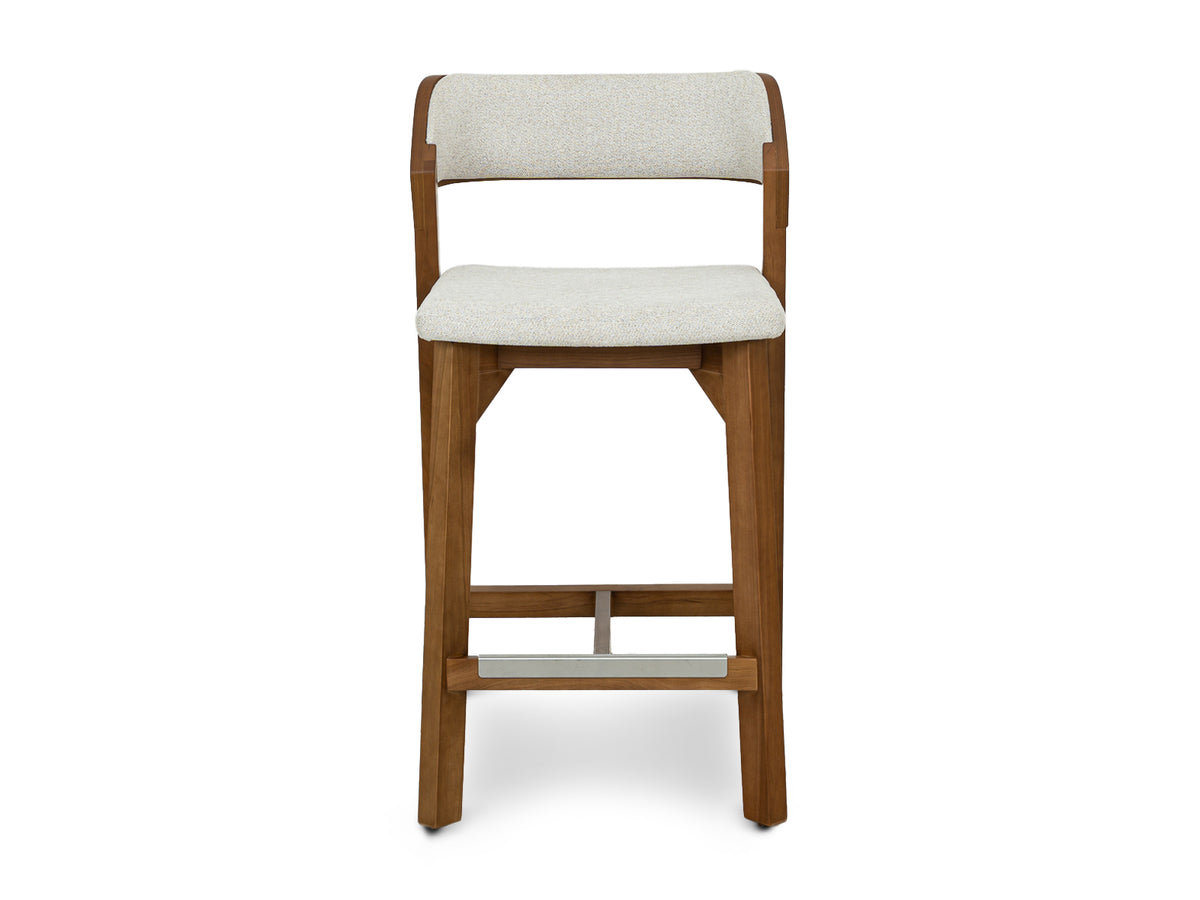 Taburete Cocina Milo con Espaldar Tapizado Honey Wash #Color_WhiteSmoke"T38108"