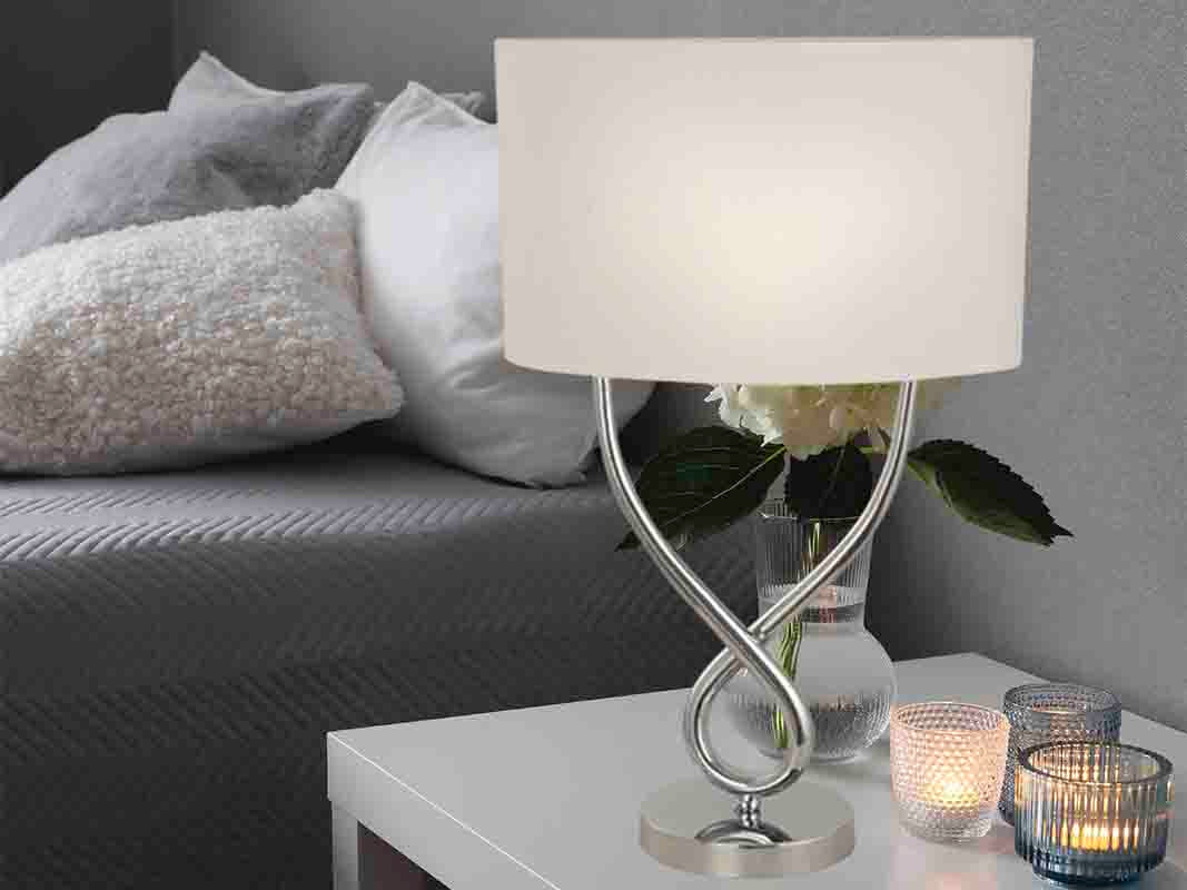 Lampara de Mesa C/Cromo 2 Luces