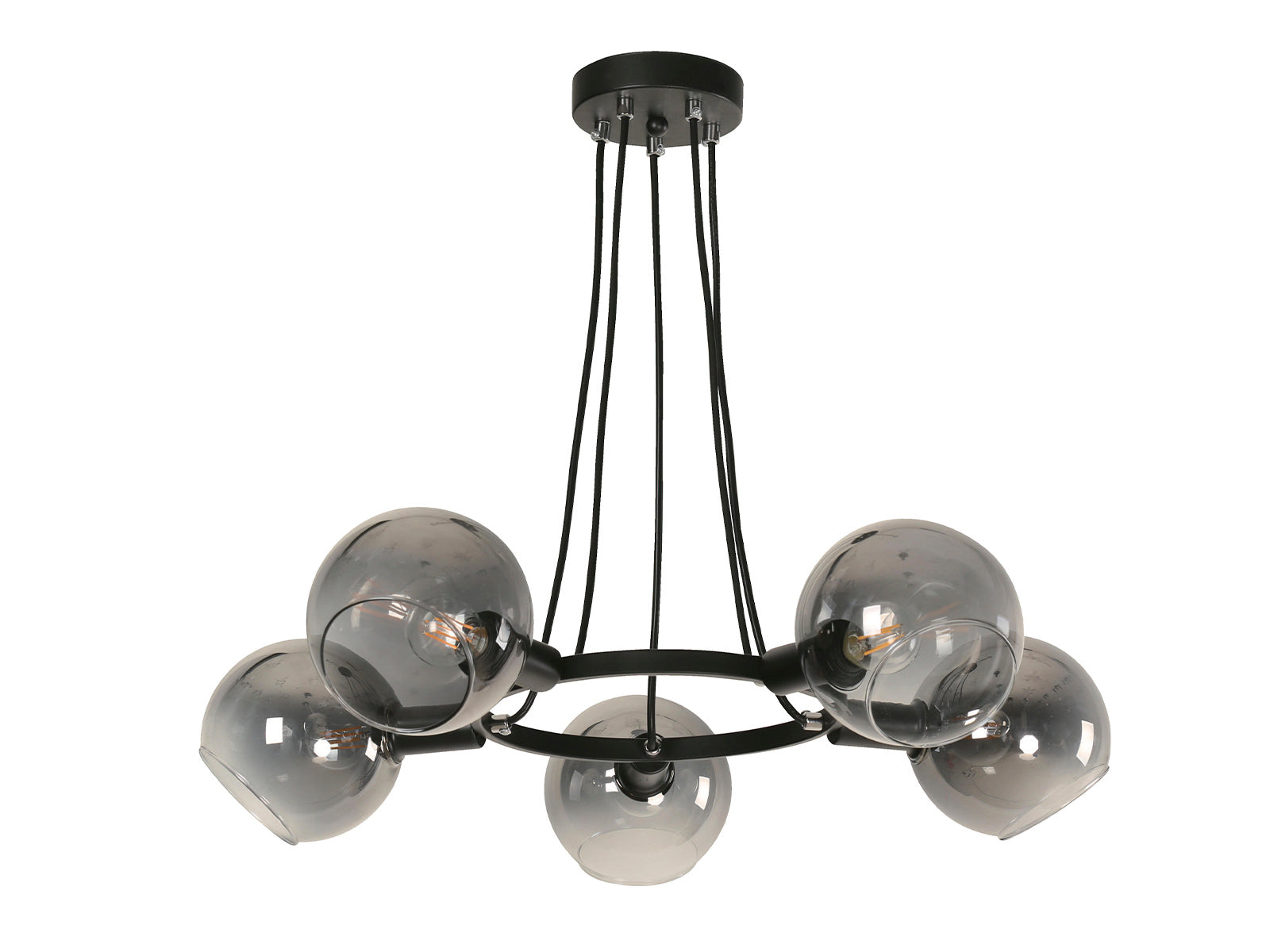 Lampara Colgante 5 Luces C/Negro