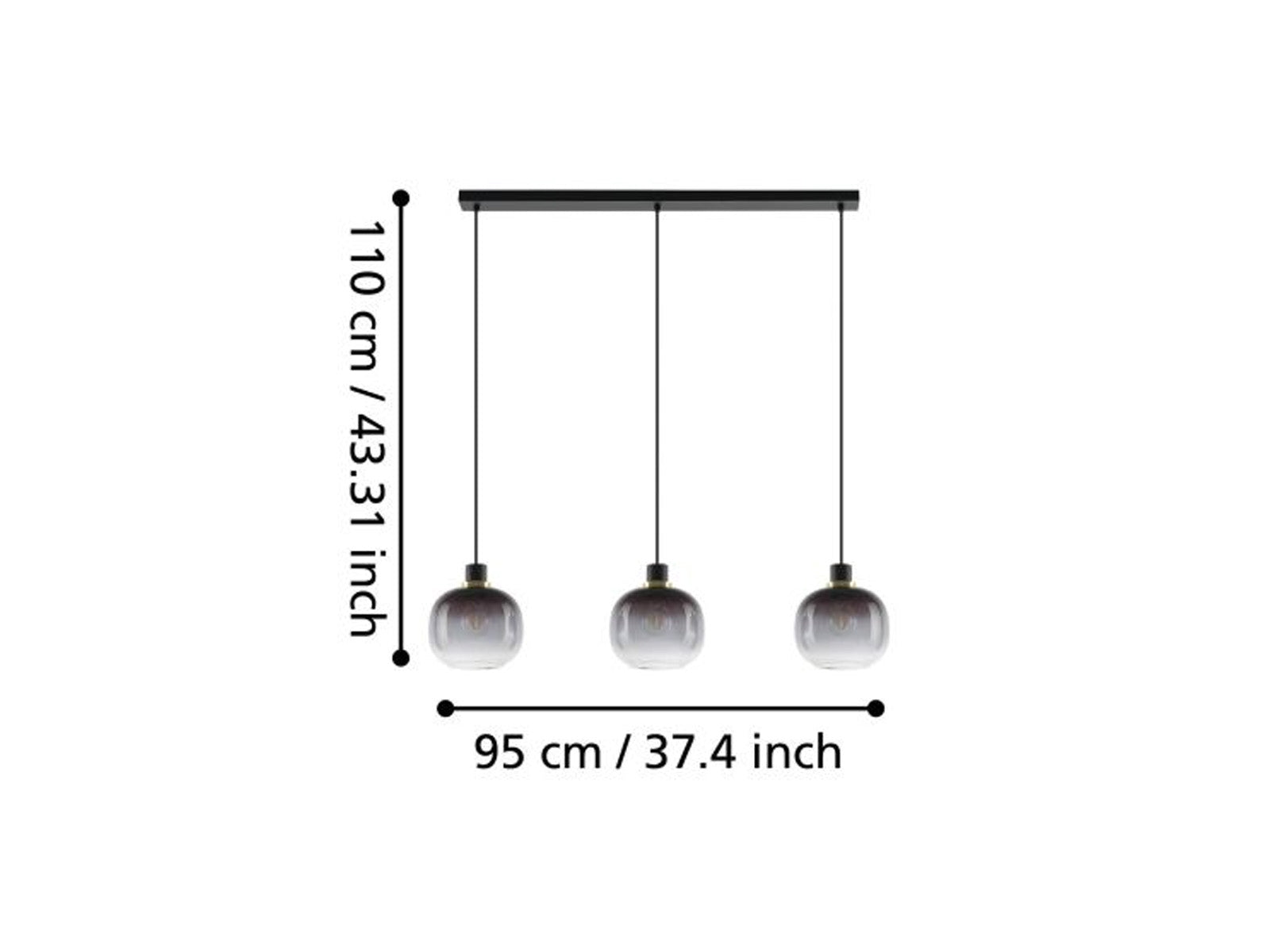 3 Luminarias colgante Oilella