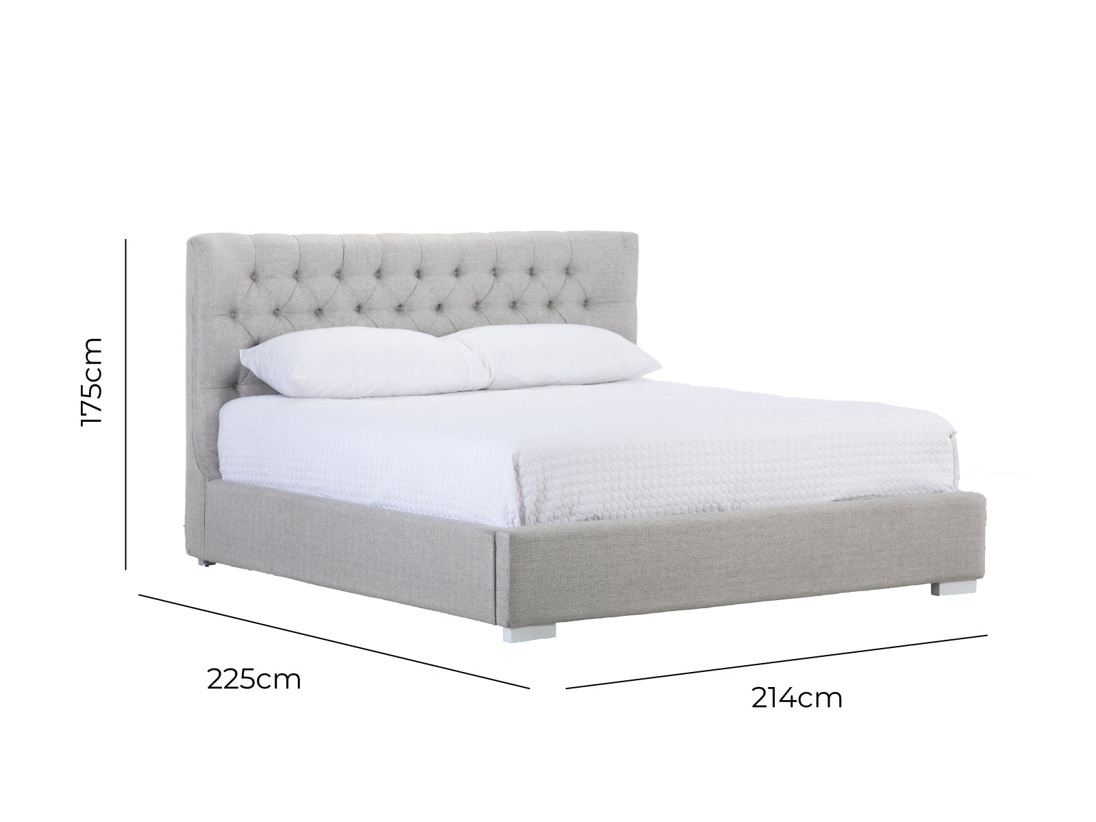 Cama Martini Basso Fog Capitoneada #Tamaño_King/3plz