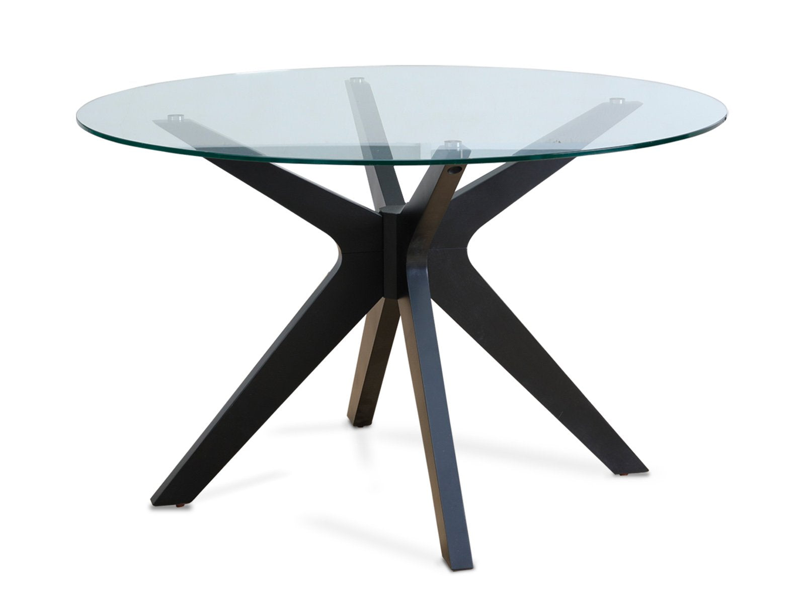 Mesa Comedor Bacoli Circ C/Vd Templado C/Black Vtmp 1.200 (Base/Neg)