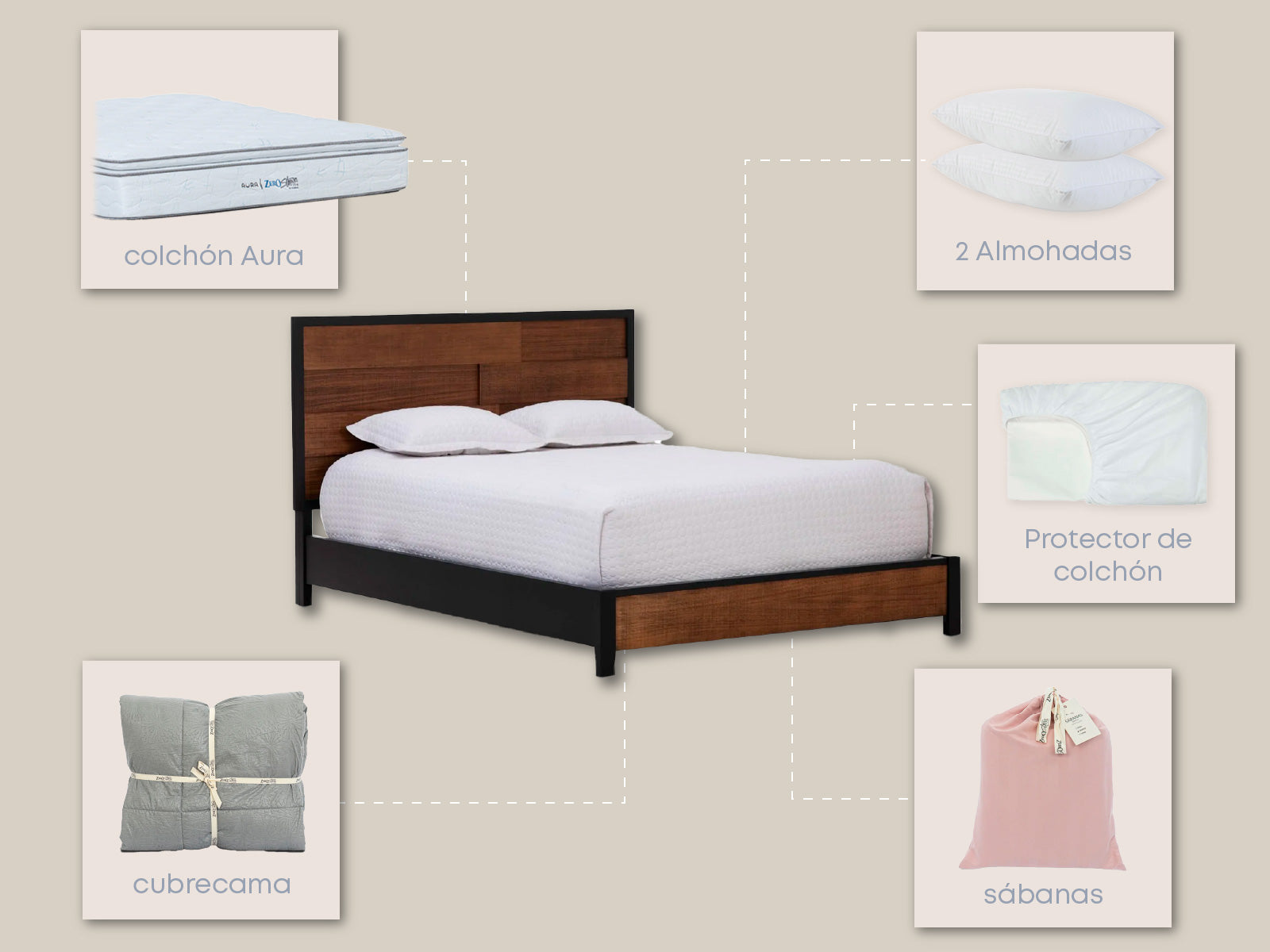 Set Dormitorio Calabria Queen Aura