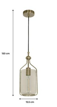Lampara Colgante C/Bronce Antiguo