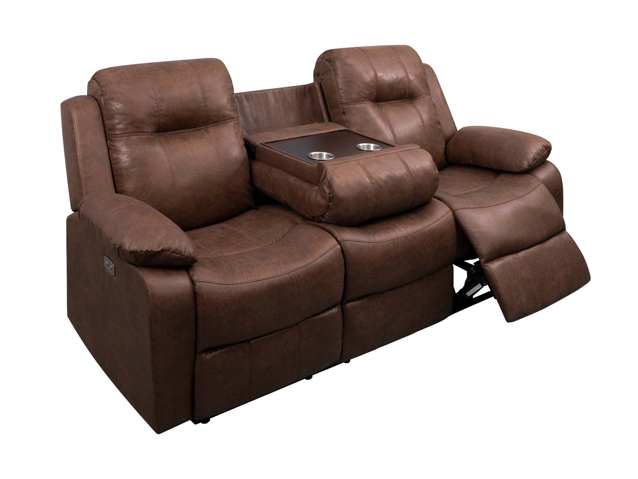 Sofa Recliner Kodiac Power C/Cafe Claro #Color_SaddleBrown"T6900"