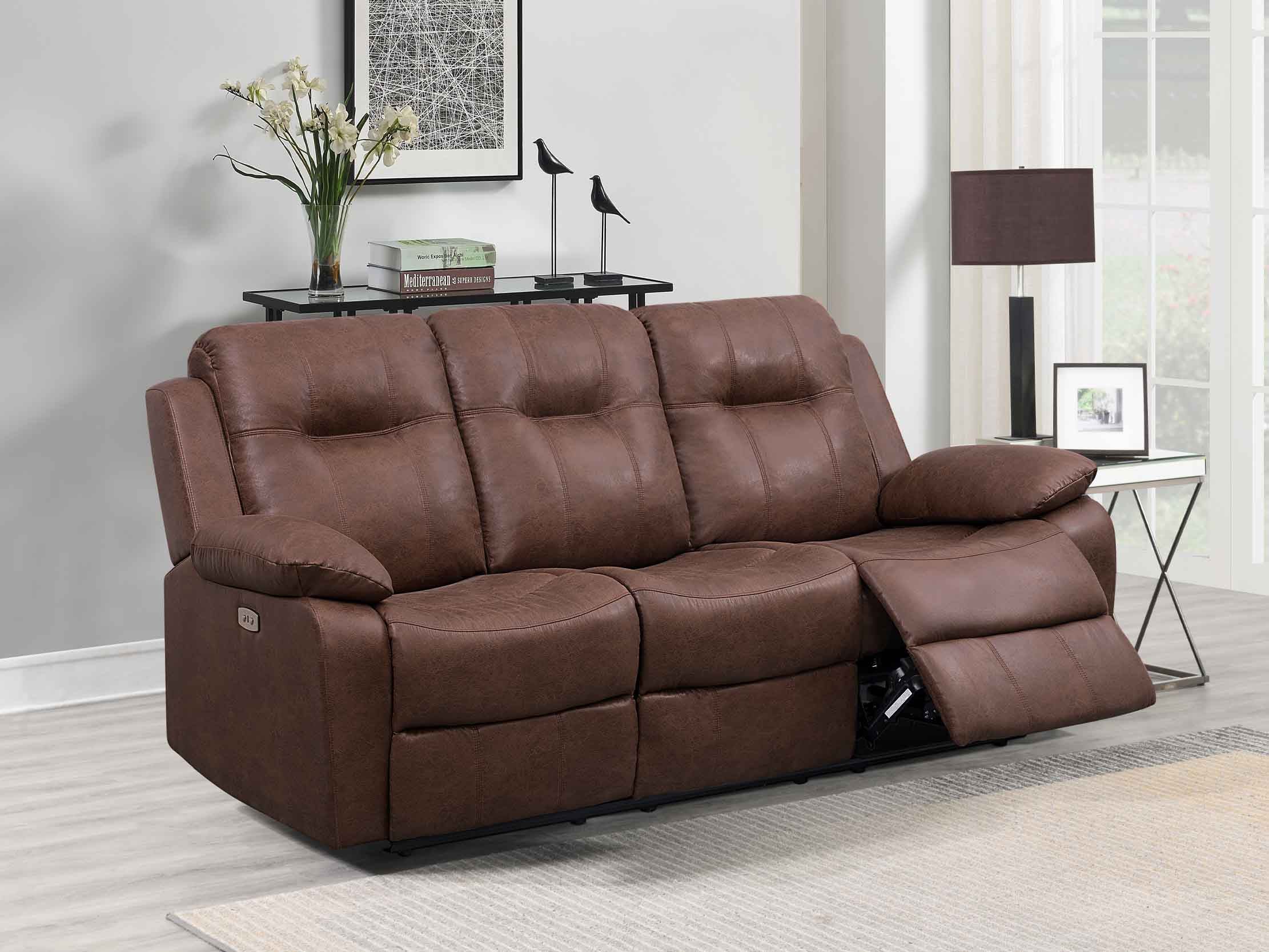 Sofa Recliner Kodiac Power C/Cafe Claro #Color_SaddleBrown"T6900"