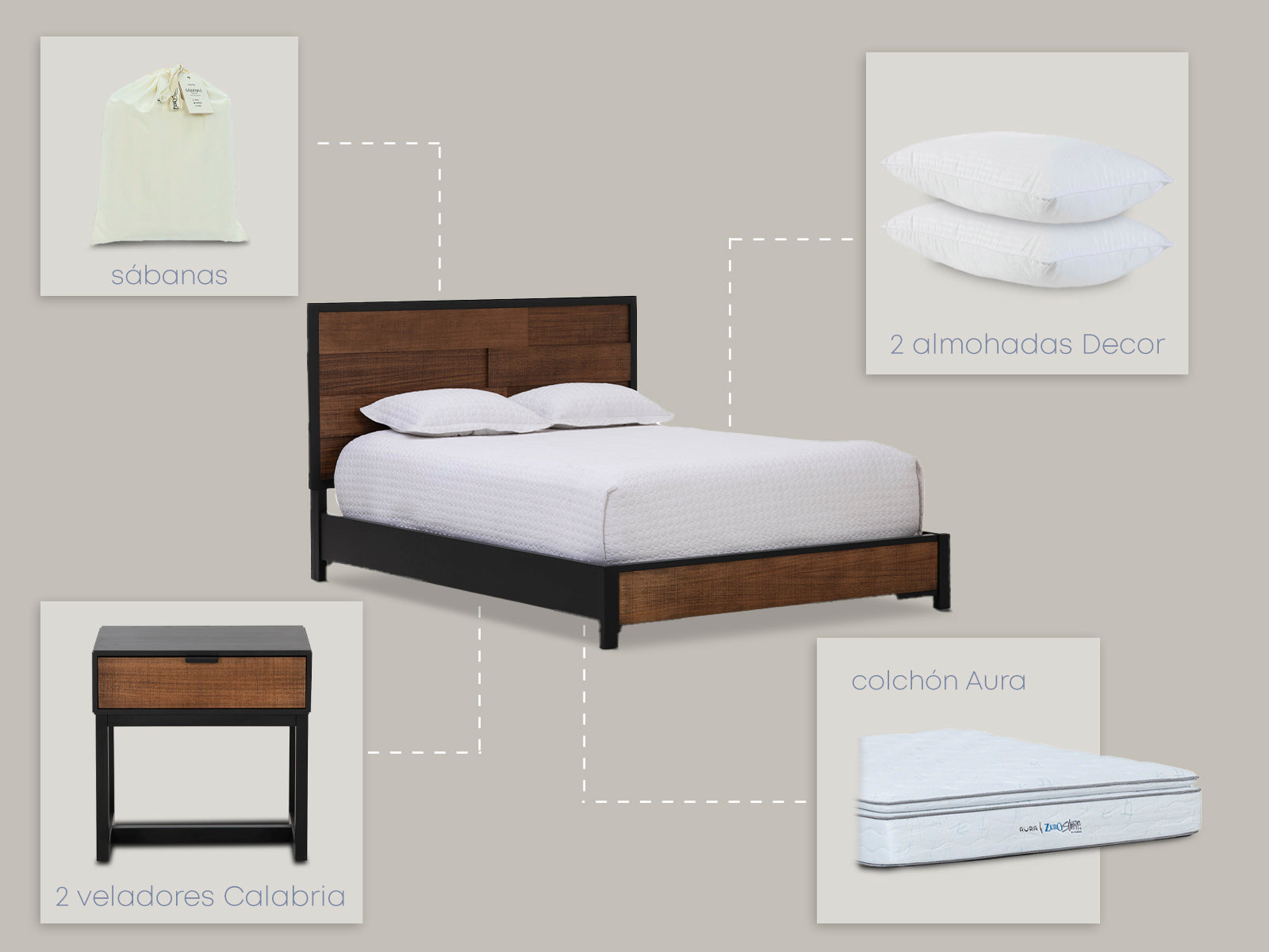 Set Dormitorio Calabria Queen