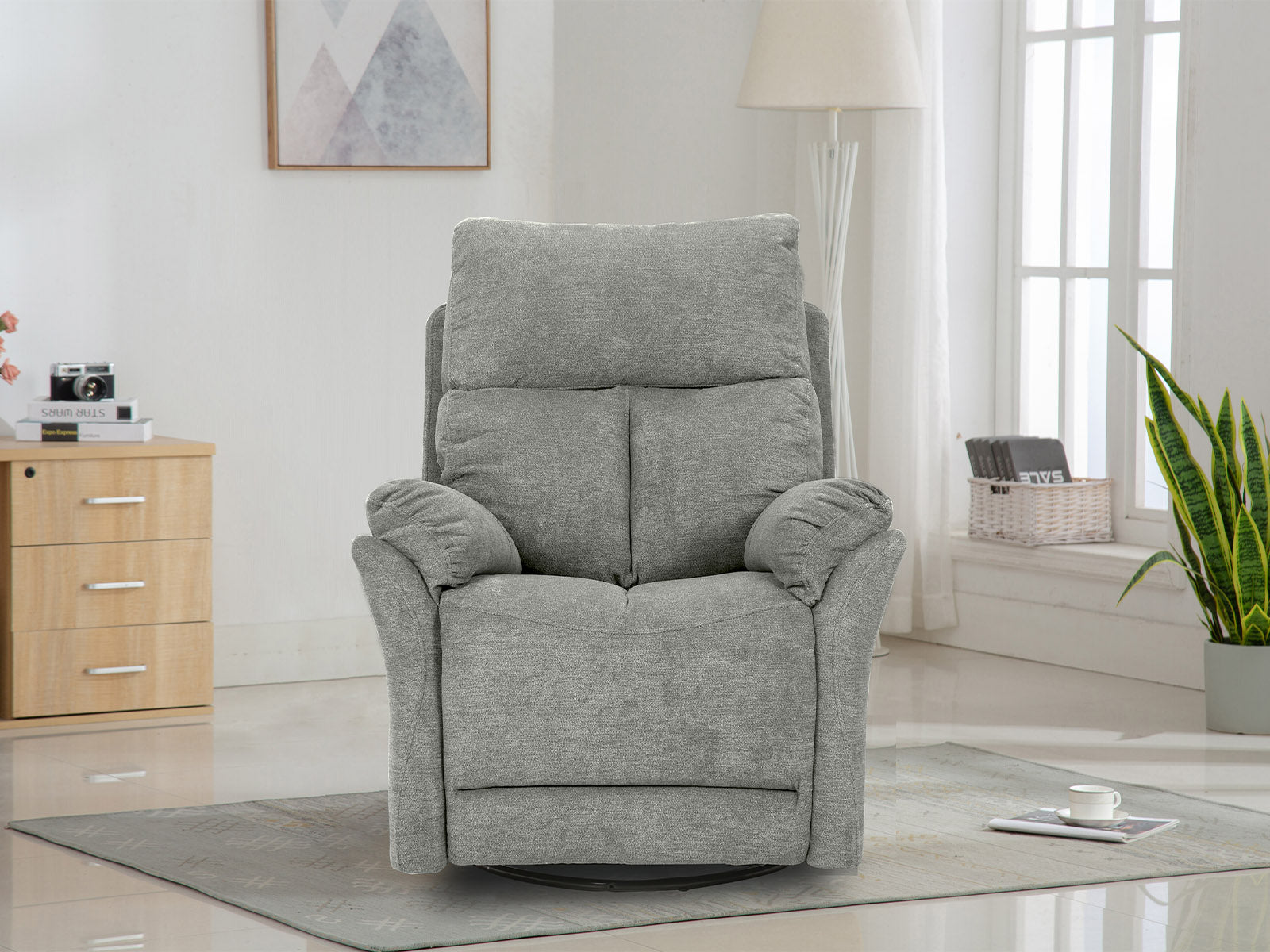 Recliner Santa Maria Power Lift Swivel #Color_LightGray"3237"