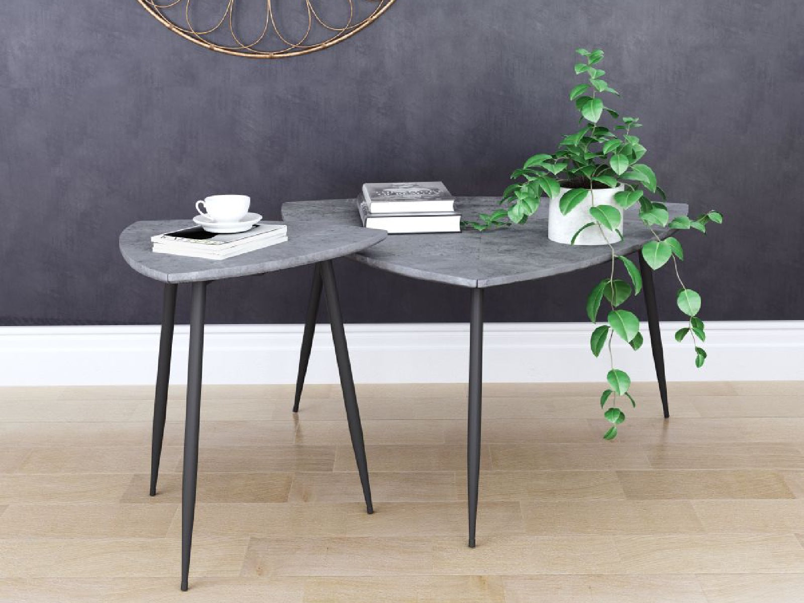 Mesa Centro + Aux Normandy Gris