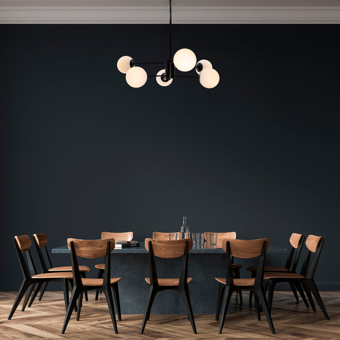 Lampara Colgante 6 Luces C/Negro