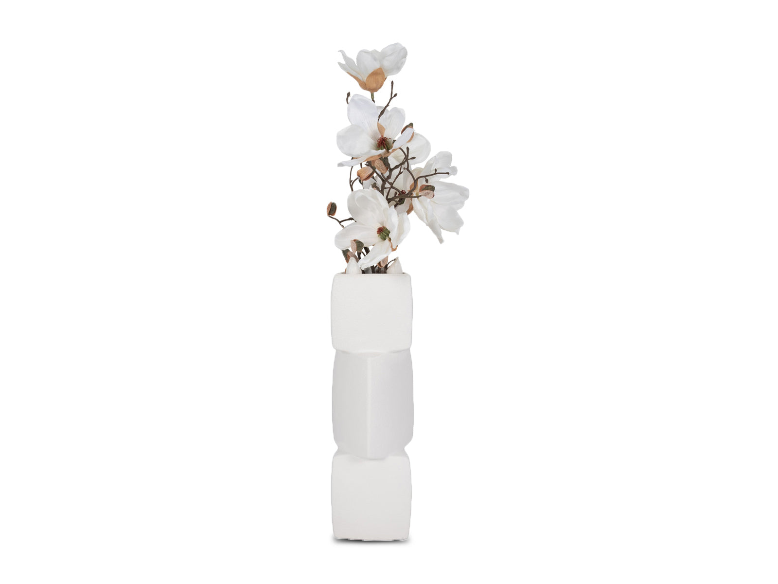 Florero Stacked Ceramica 43Cm Blanco