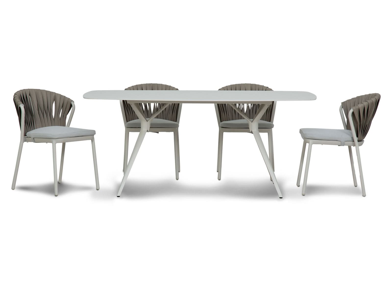 Mesa Comedor Bari Verona + 6 Sillas Ivory Outdoor