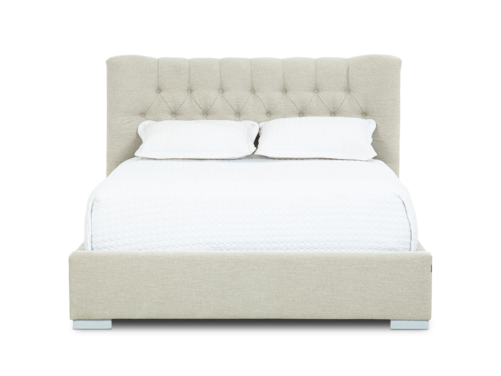 Cama Martini Basso Beige Capitoneada