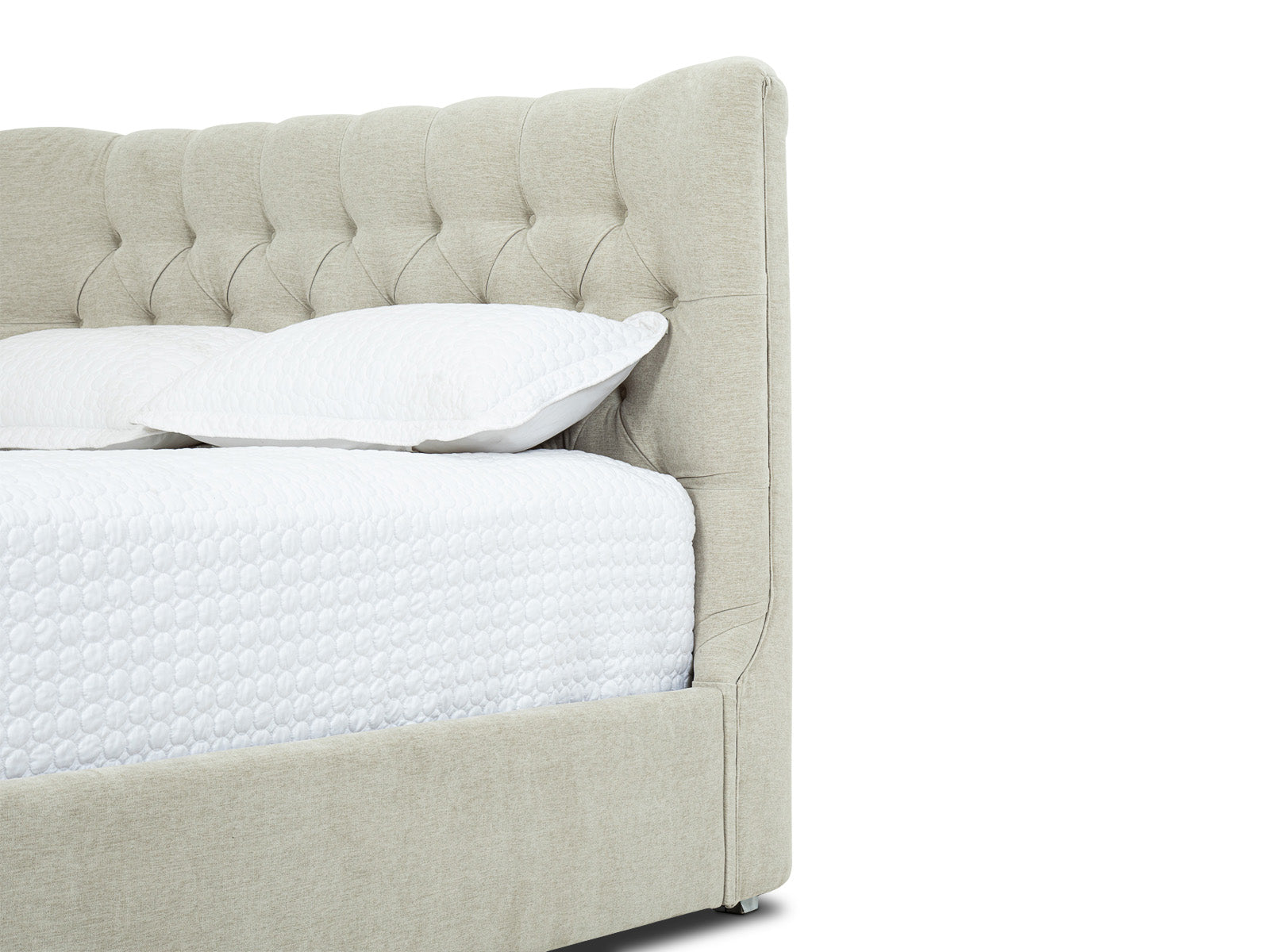 Cama Martini Basso Beige Capitoneada