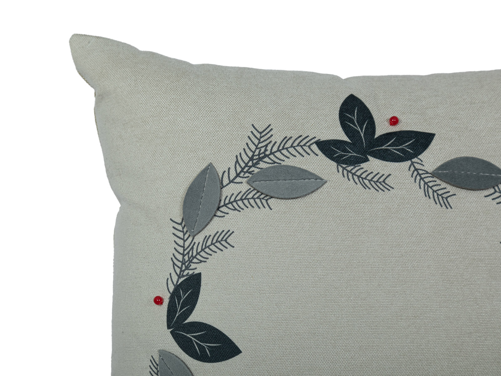 Cojin Beige Corona Navidad