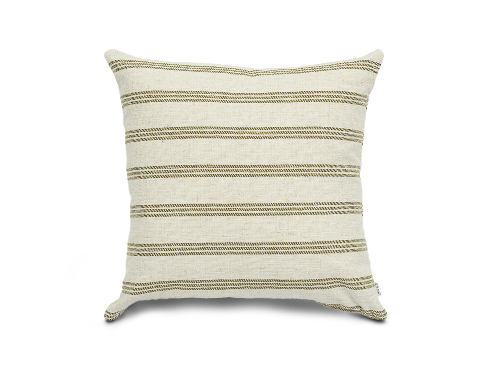 Cojin Poliester Raices Beige con Rayas Verde