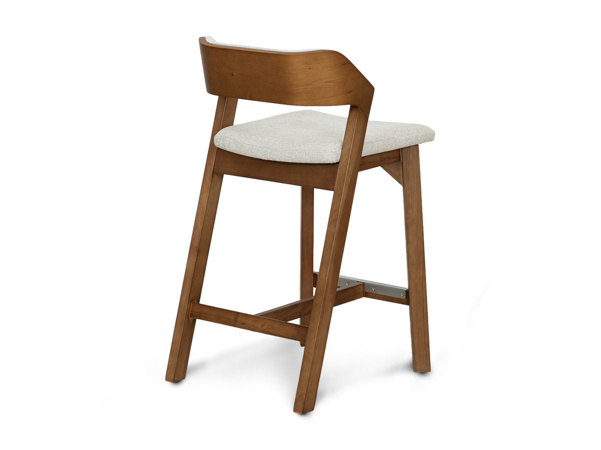 Taburete Cocina Milo con Espaldar Tapizado Honey Wash #Color_WhiteSmoke"T38108"