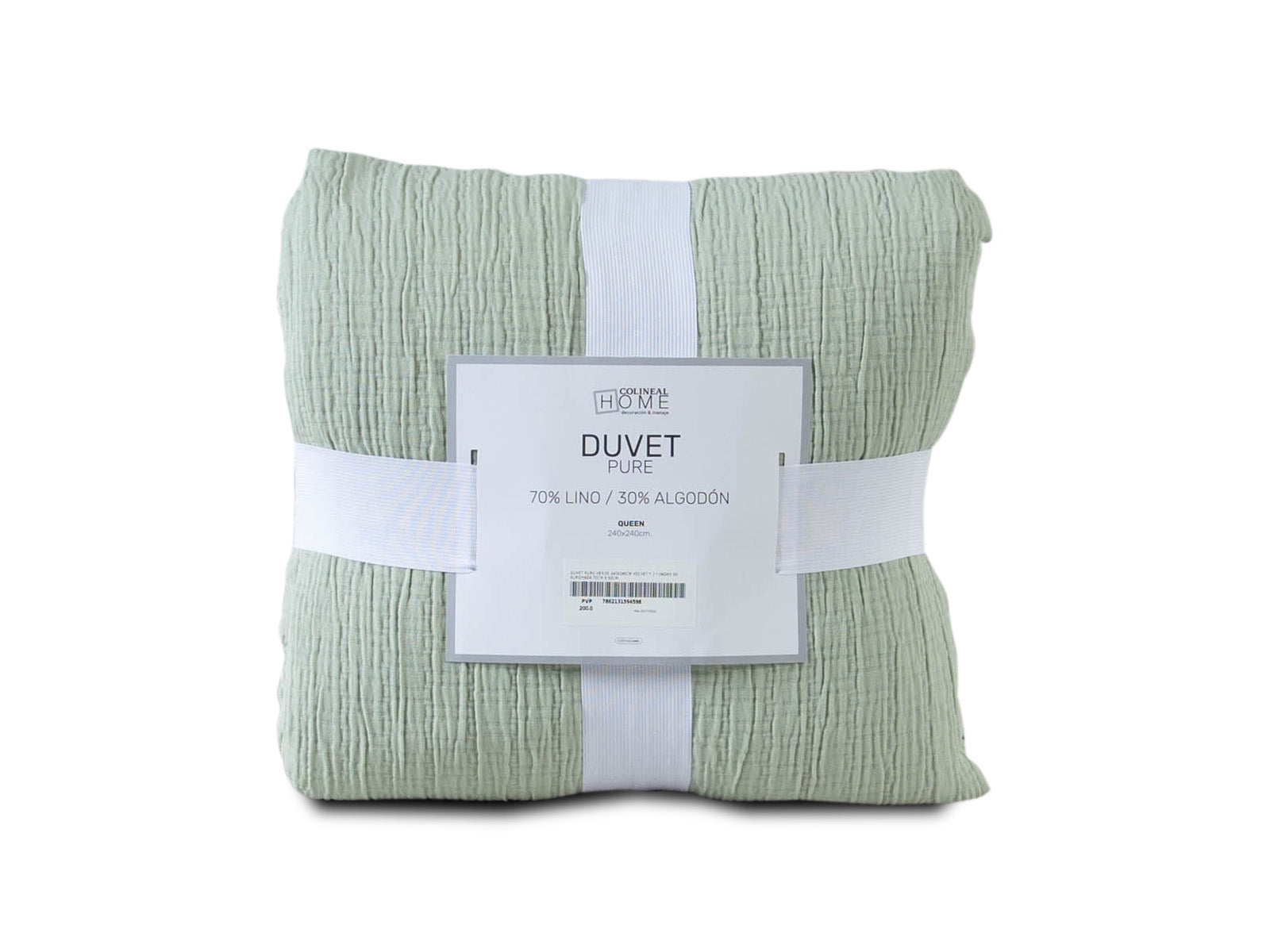 Duvet Pure Verde 240cm x 240cm  Velvet y 2 Fundas de Almohada 70cm x 50cm
