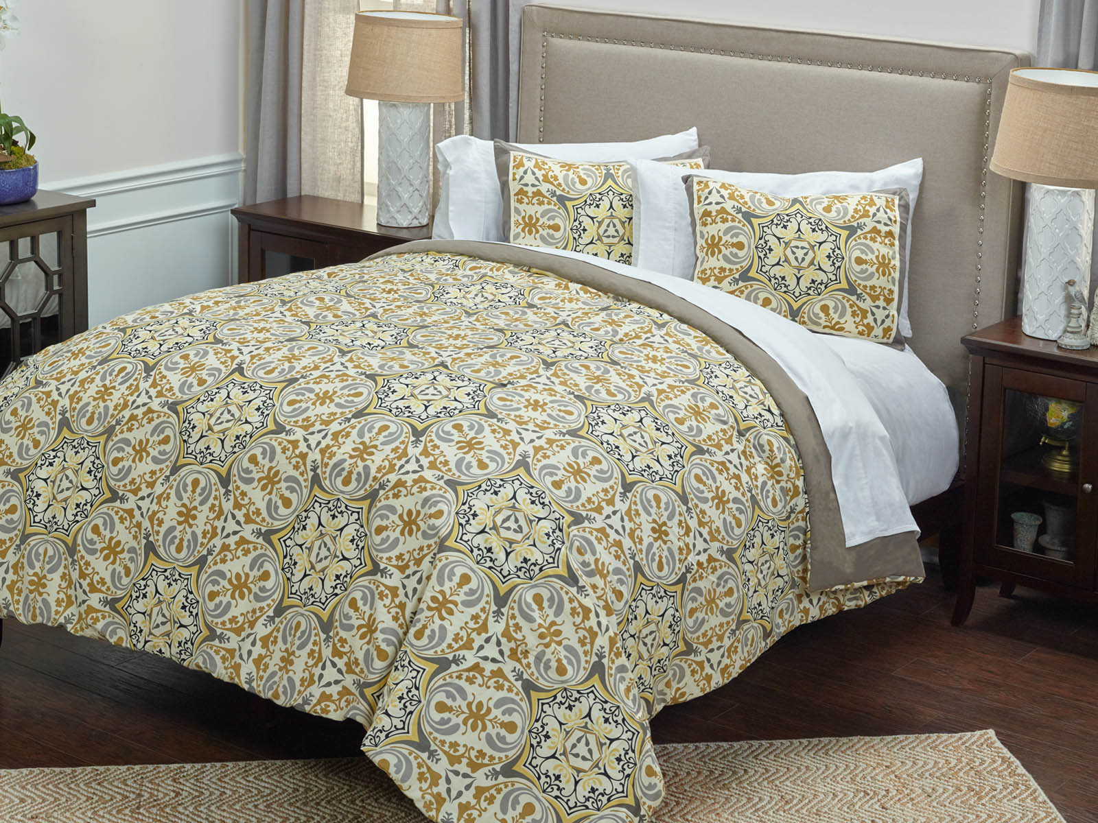 Edredon Natural Gris Amarillo