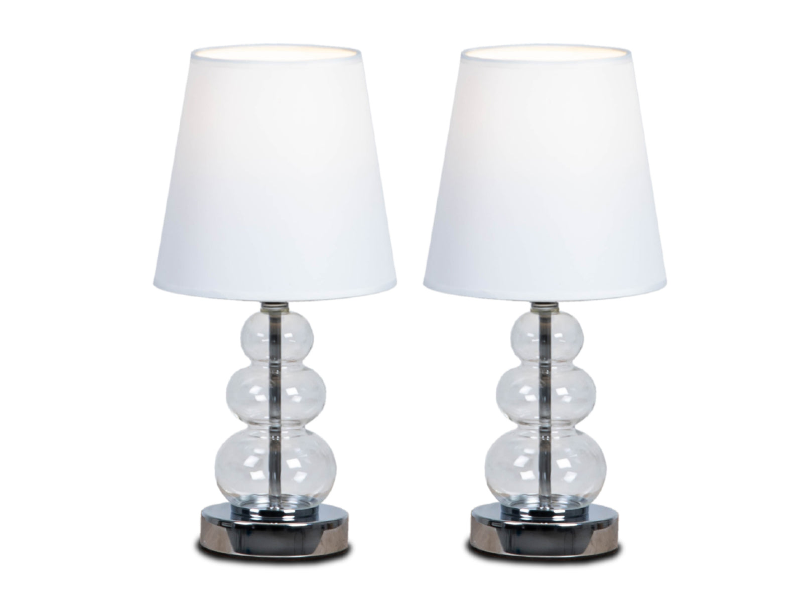 Lampara de Mesa C/Silver-Transparente Set x2