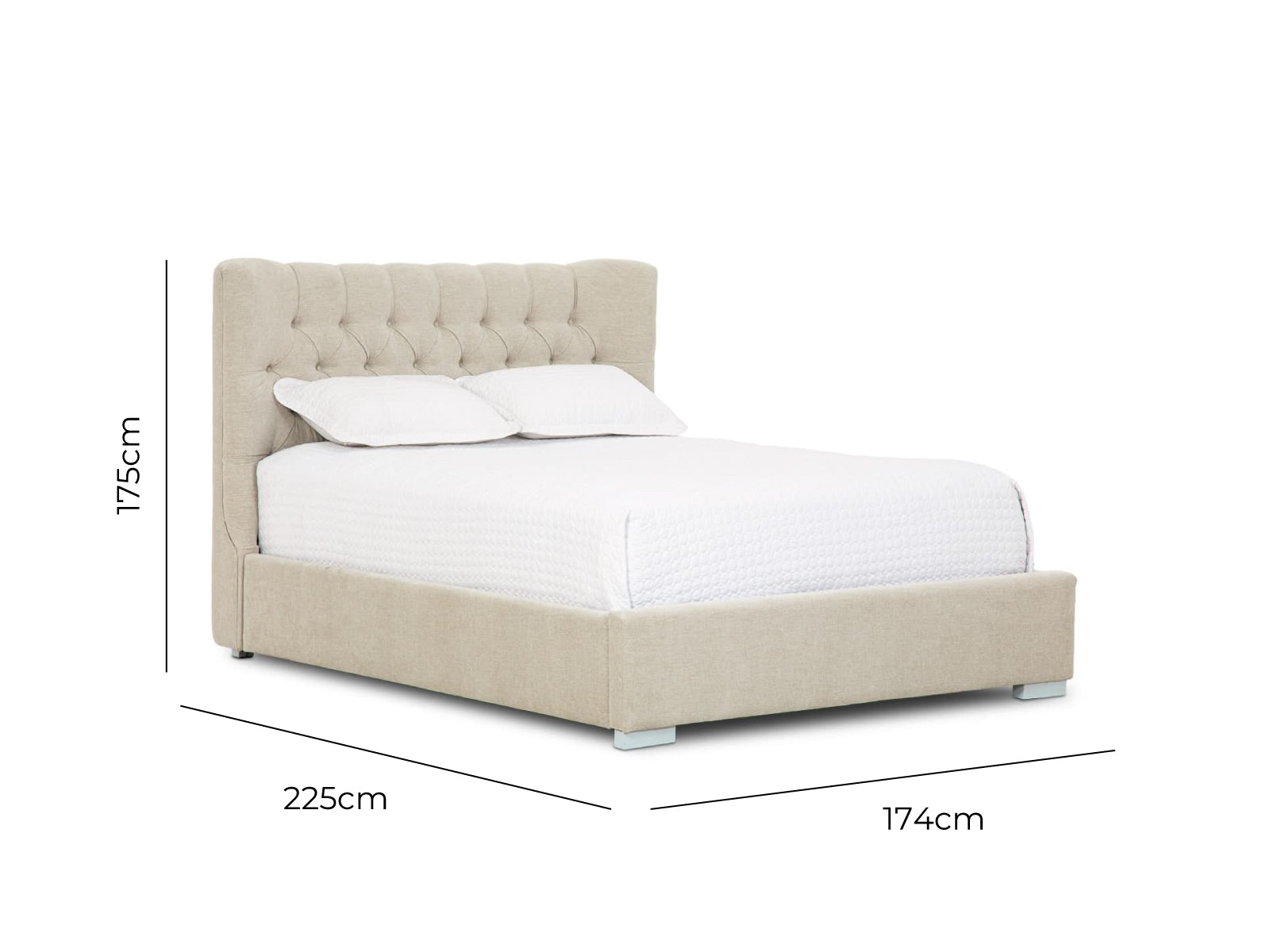 Cama Martini Basso Fog Capitoneada #Tamaño_Queen/2.5plz