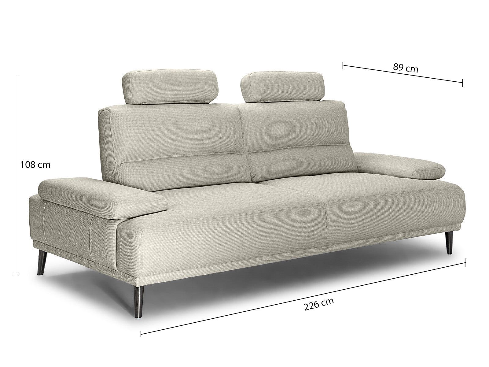 Sofa Acro Plus Triple V3 #Color_Silver"T42102"