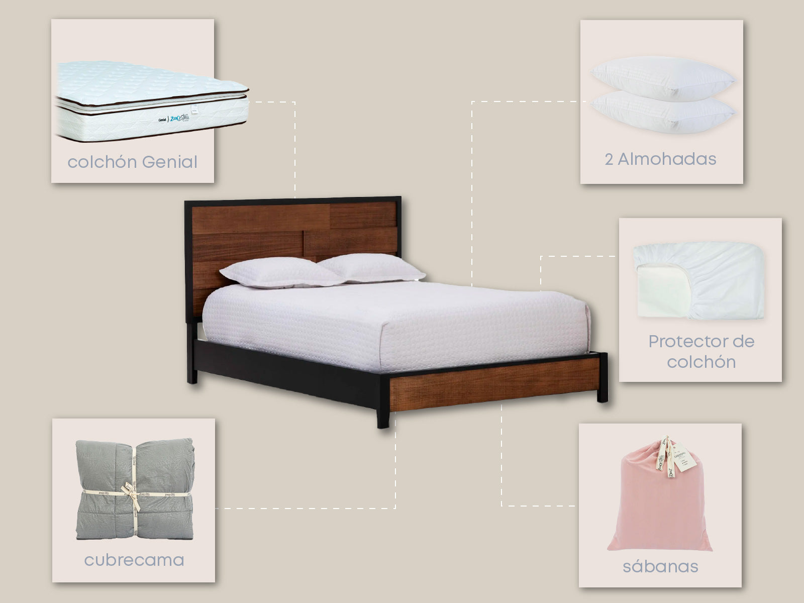 Set Dormitorio Calabria Queen Genial