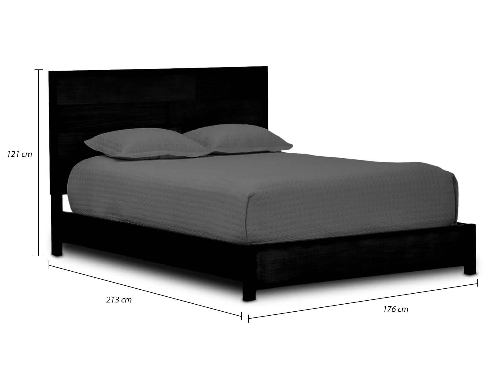 Cama Calabria Honey Wash-Negro #Tamaño_Queen/2.5plz
